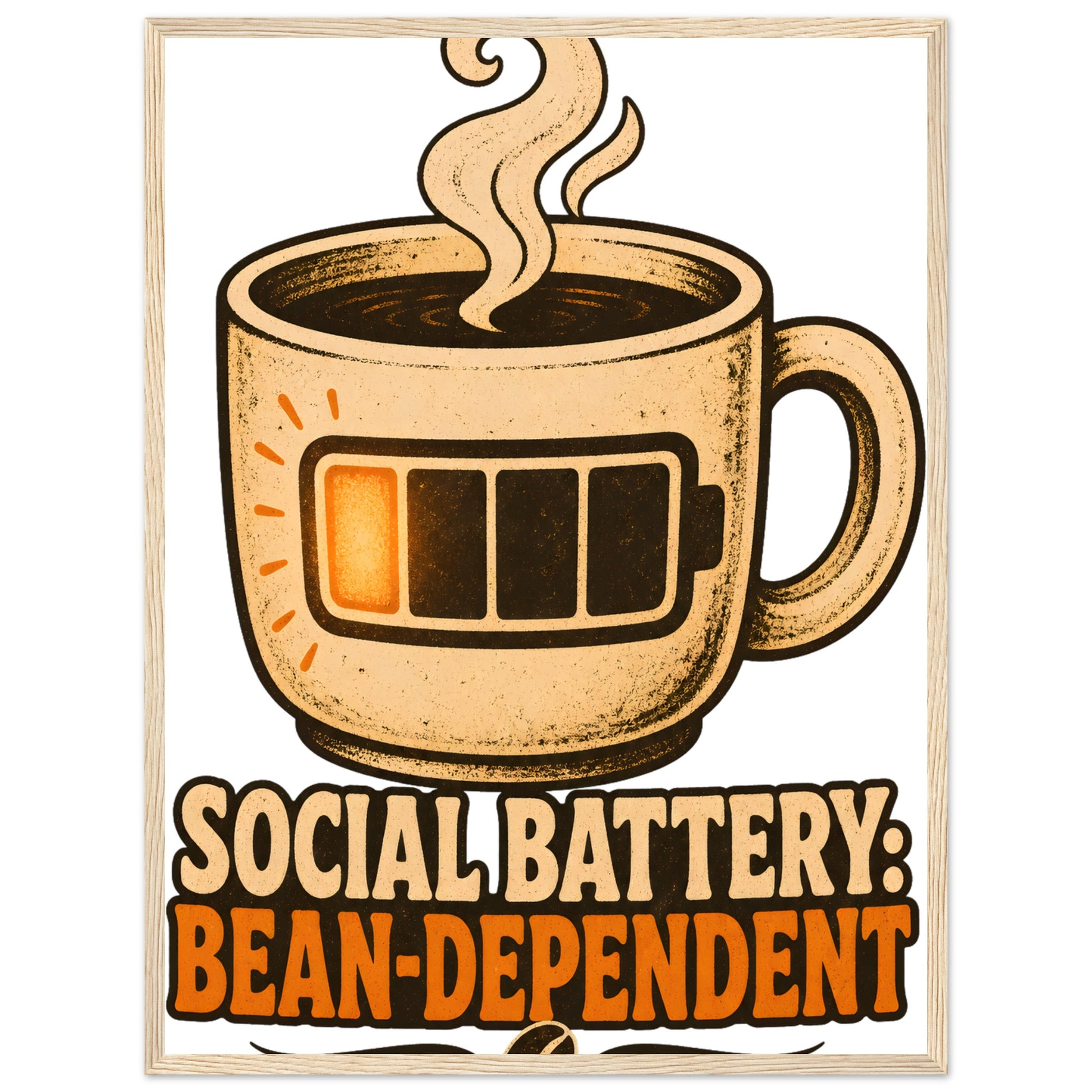 Social Battery: Bean-Dependent Graphic Framed Wall Art — product view 9