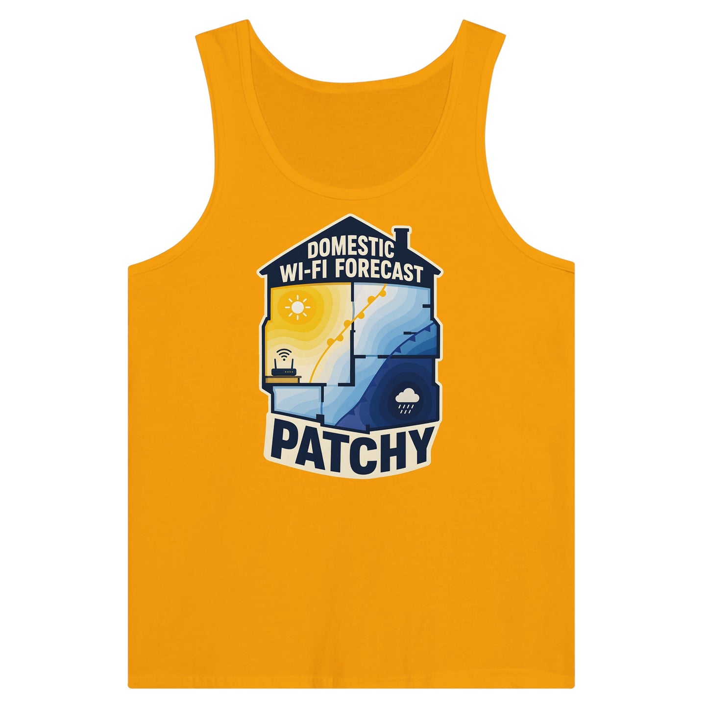 Domestic Wi-Fi Forecast Patchy Premium Unisex Tank Top — product view 11
