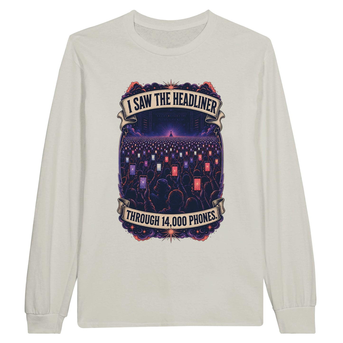 The Headliner Through 14,000 Phones Long-Sleeve T-shirt — product view 4