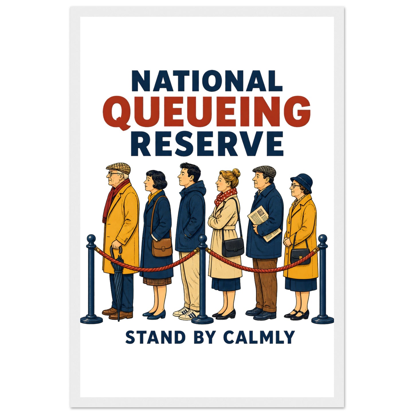 National Queueing Reserve – British Queue Graphic Framed Wall Art — product view 1