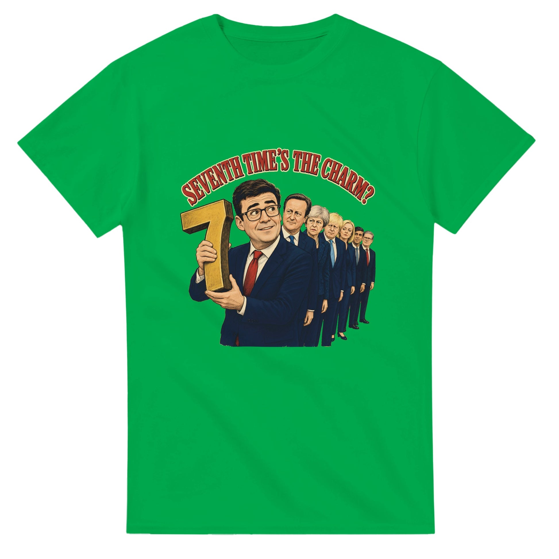 Seventh Time’s the Charm? UK Prime Minister Caricature T-shirt — product view 11