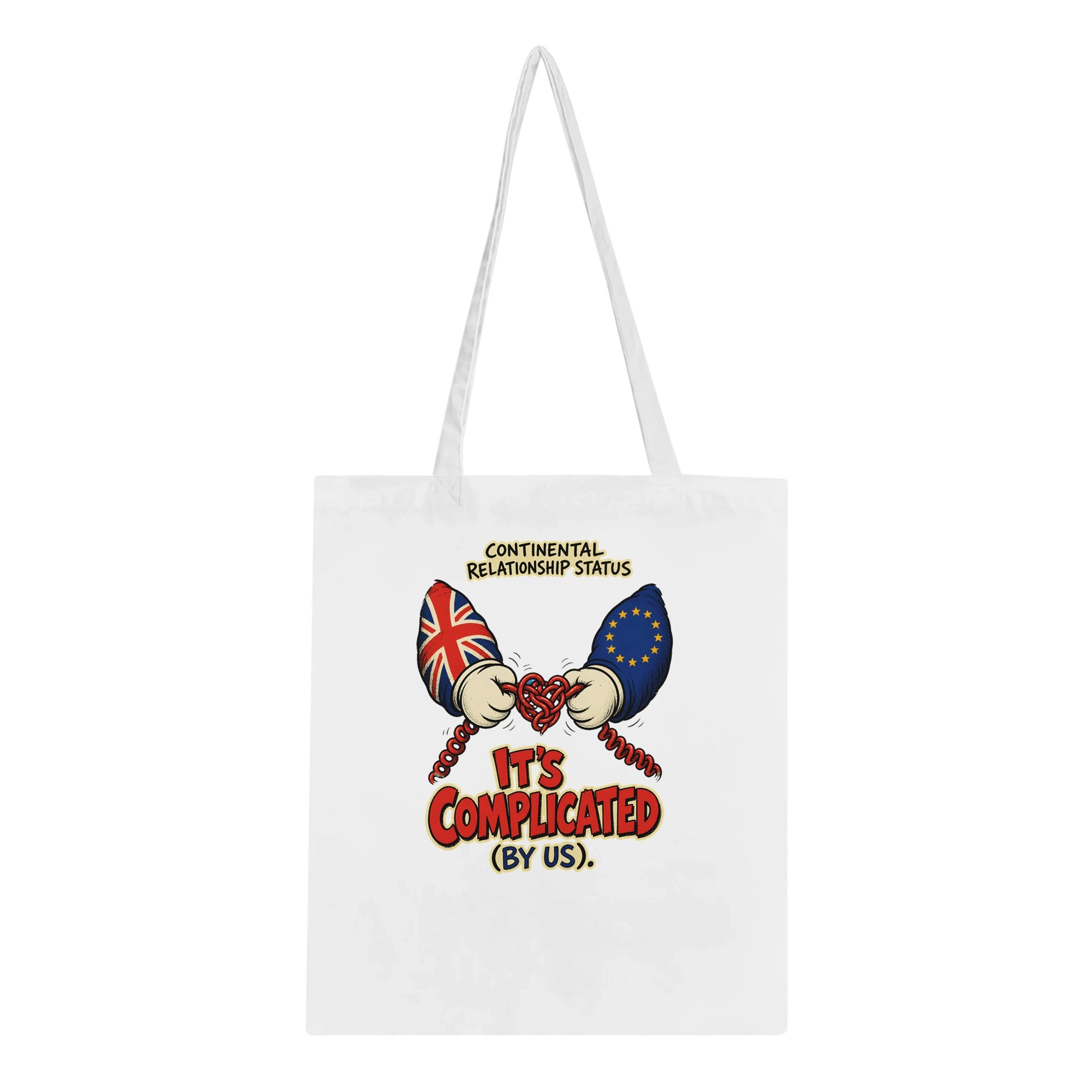 It's Complicated (By Us) UK–EU 1990s Cartoon Tote Bag — product view 1