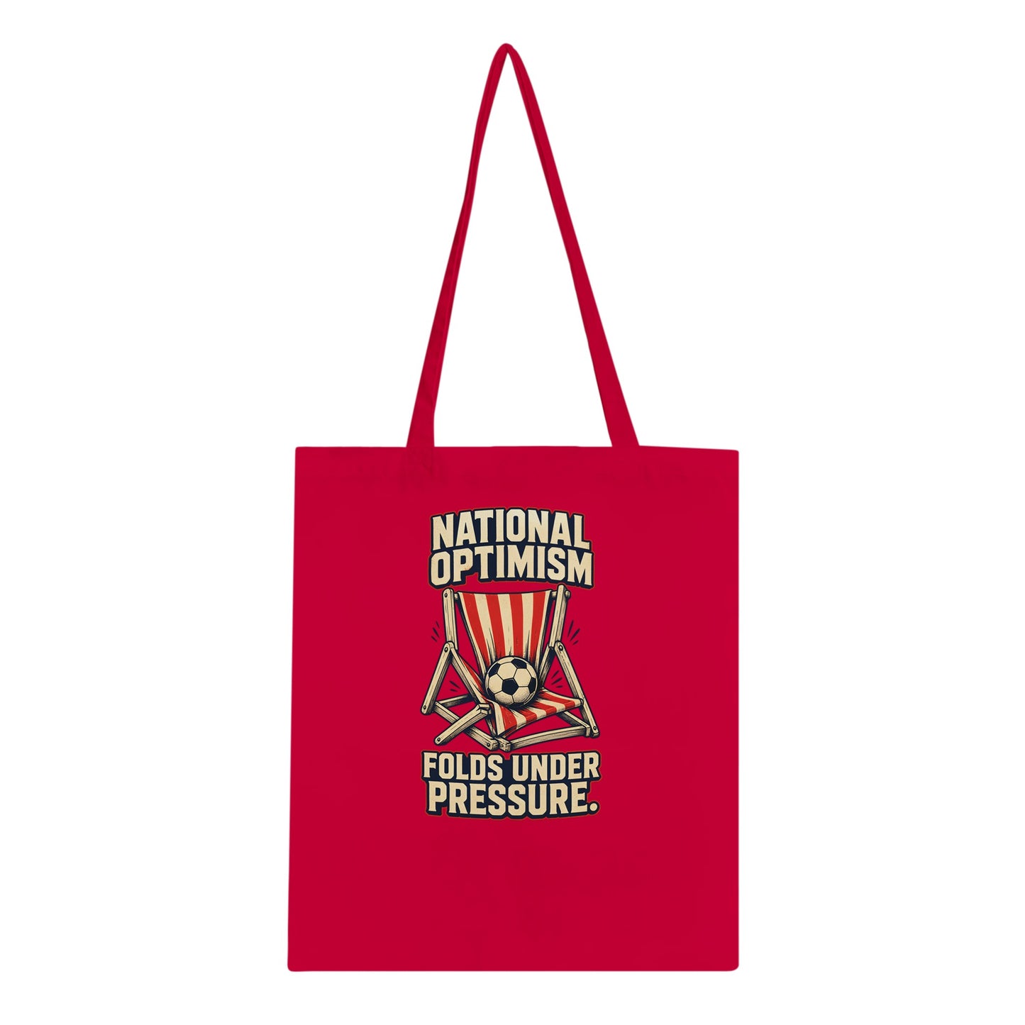 National Optimism Folds Under Pressure Football Tote Bag — product view 4