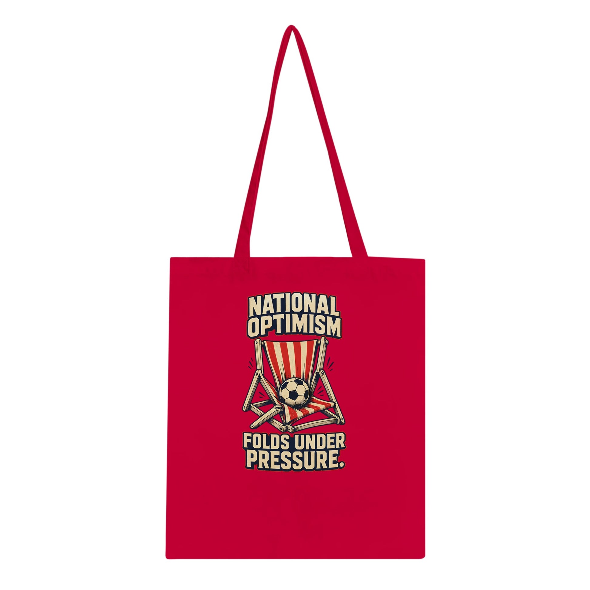 National Optimism Folds Under Pressure Football Tote Bag — product view 5