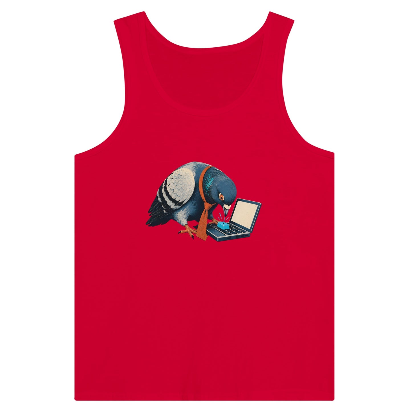 Pigeon Hits Send Premium Unisex Tank Top — product view 12