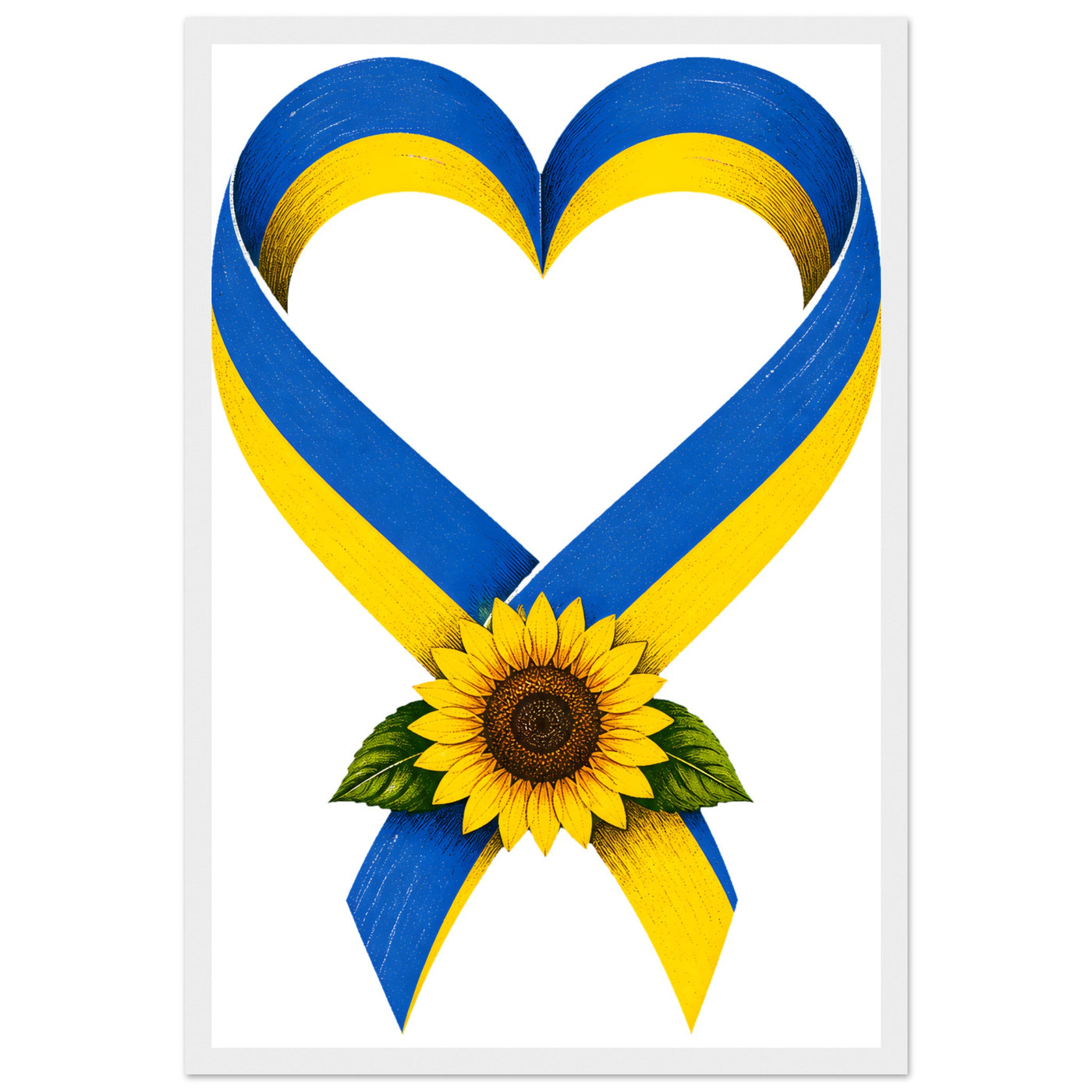 Ukraine Solidarity Ribbon Framed Wall Art