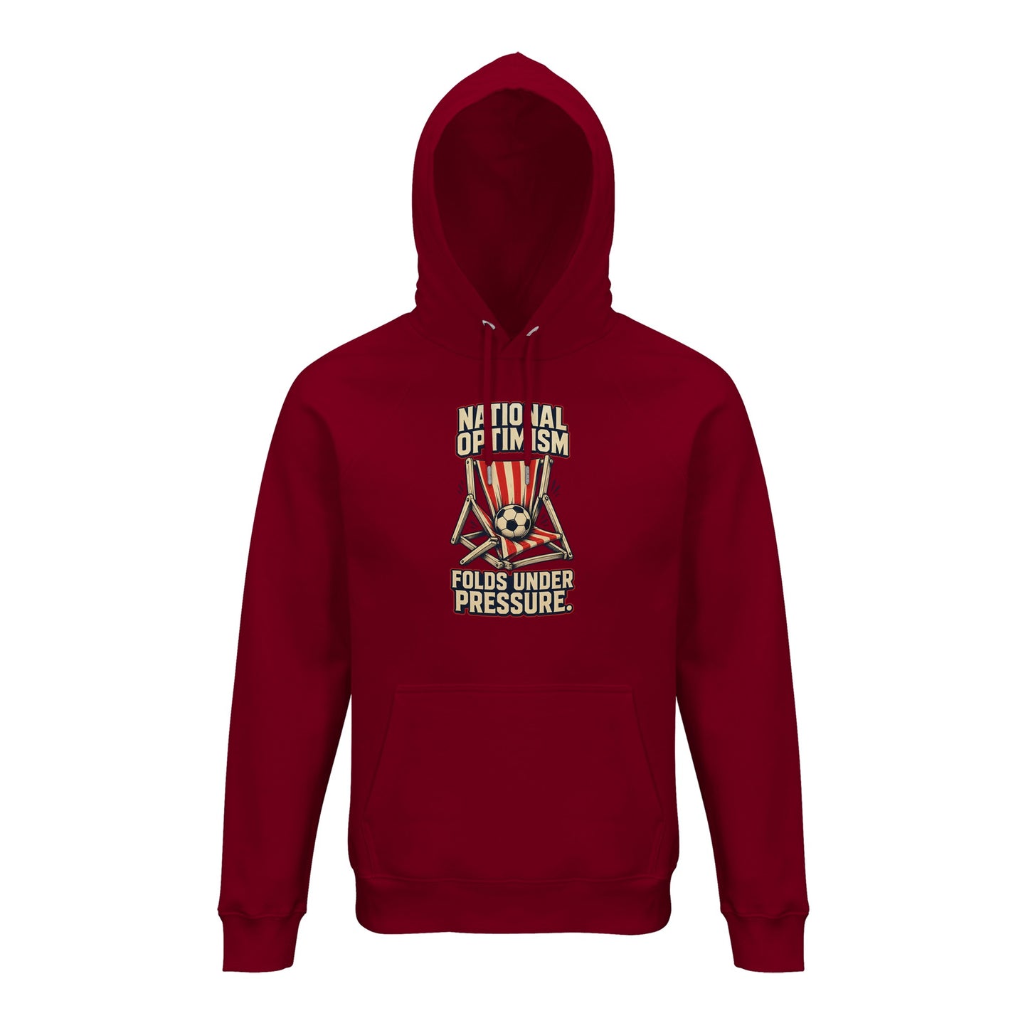 National Optimism Folds Under Pressure Football Hoodie — product view 4
