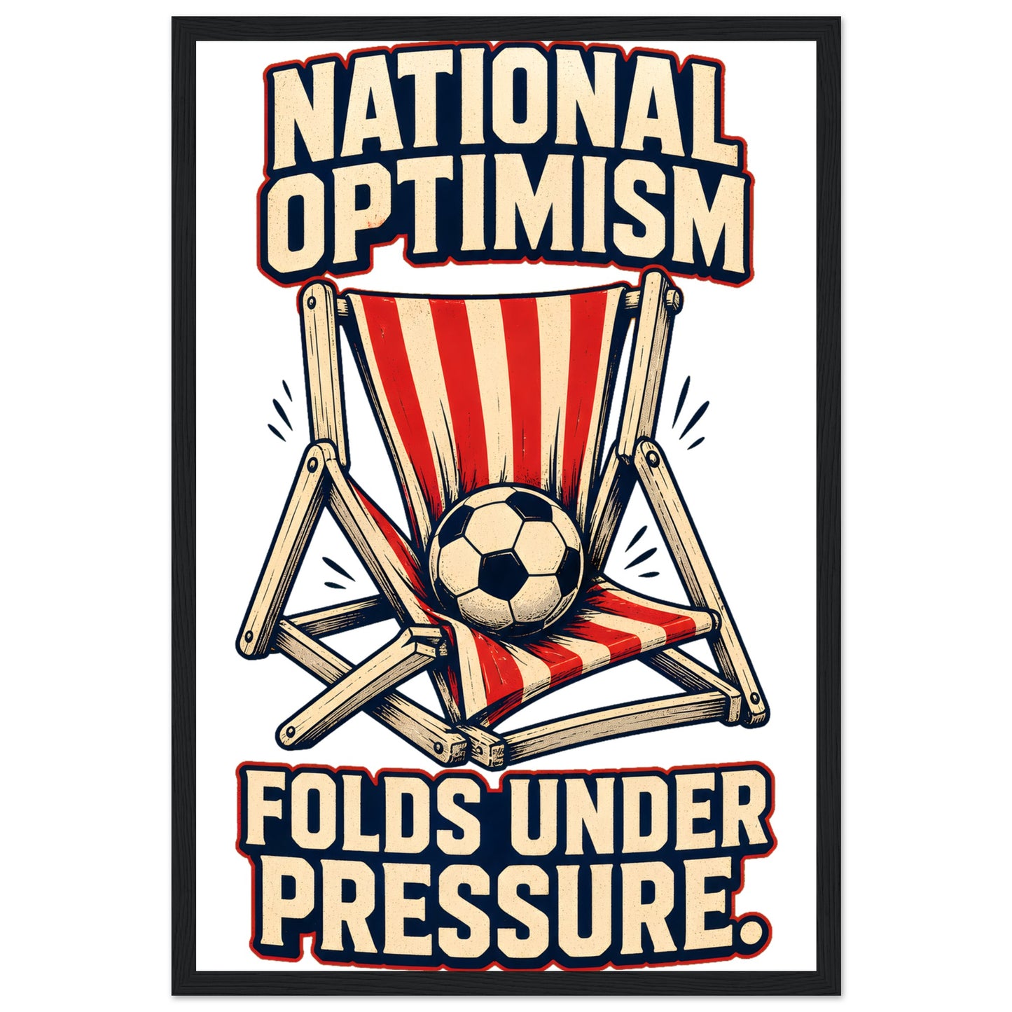 National Optimism Folds Under Pressure Football Framed Wall Art — product view 6