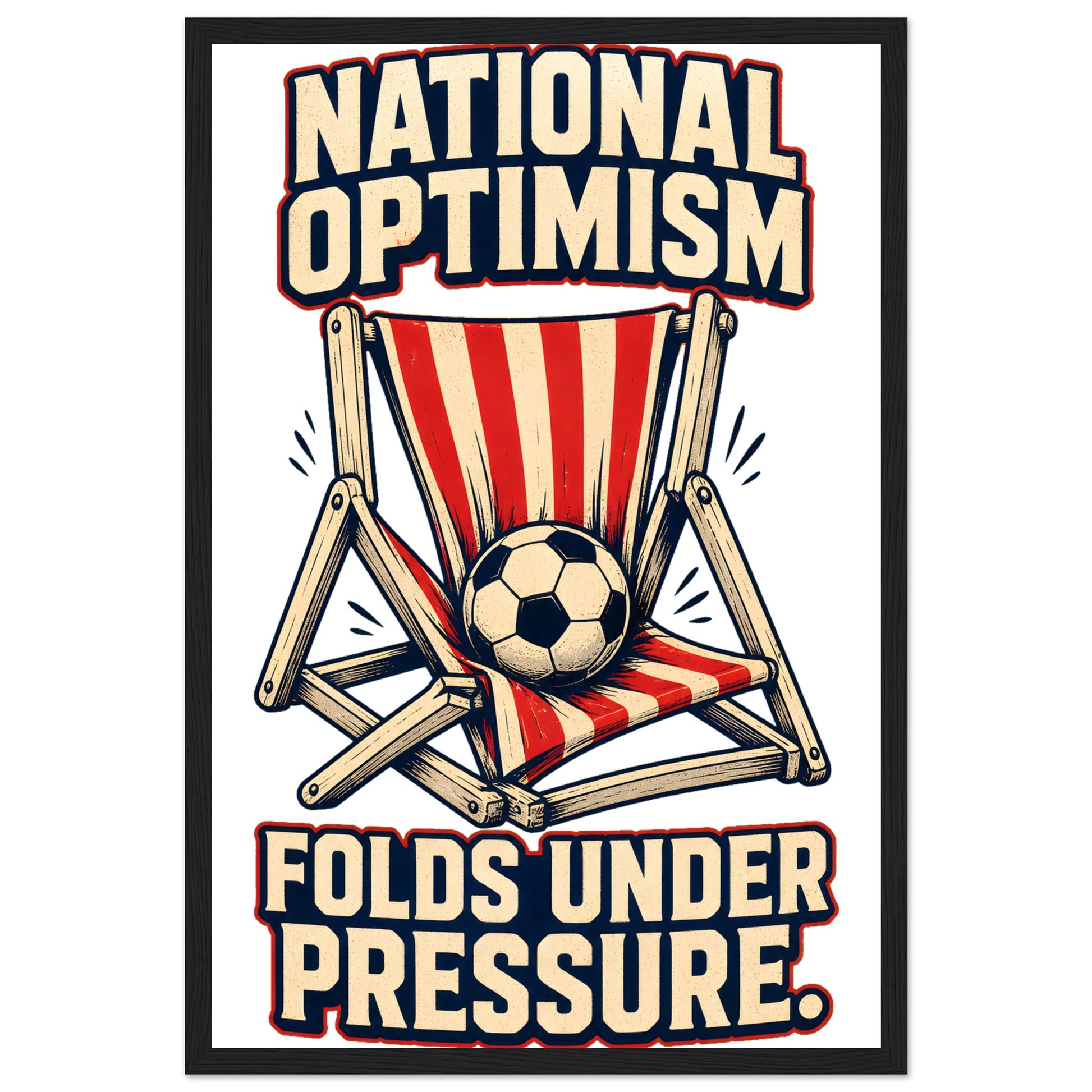 National Optimism Folds Under Pressure Football Framed Wall Art — product view 6