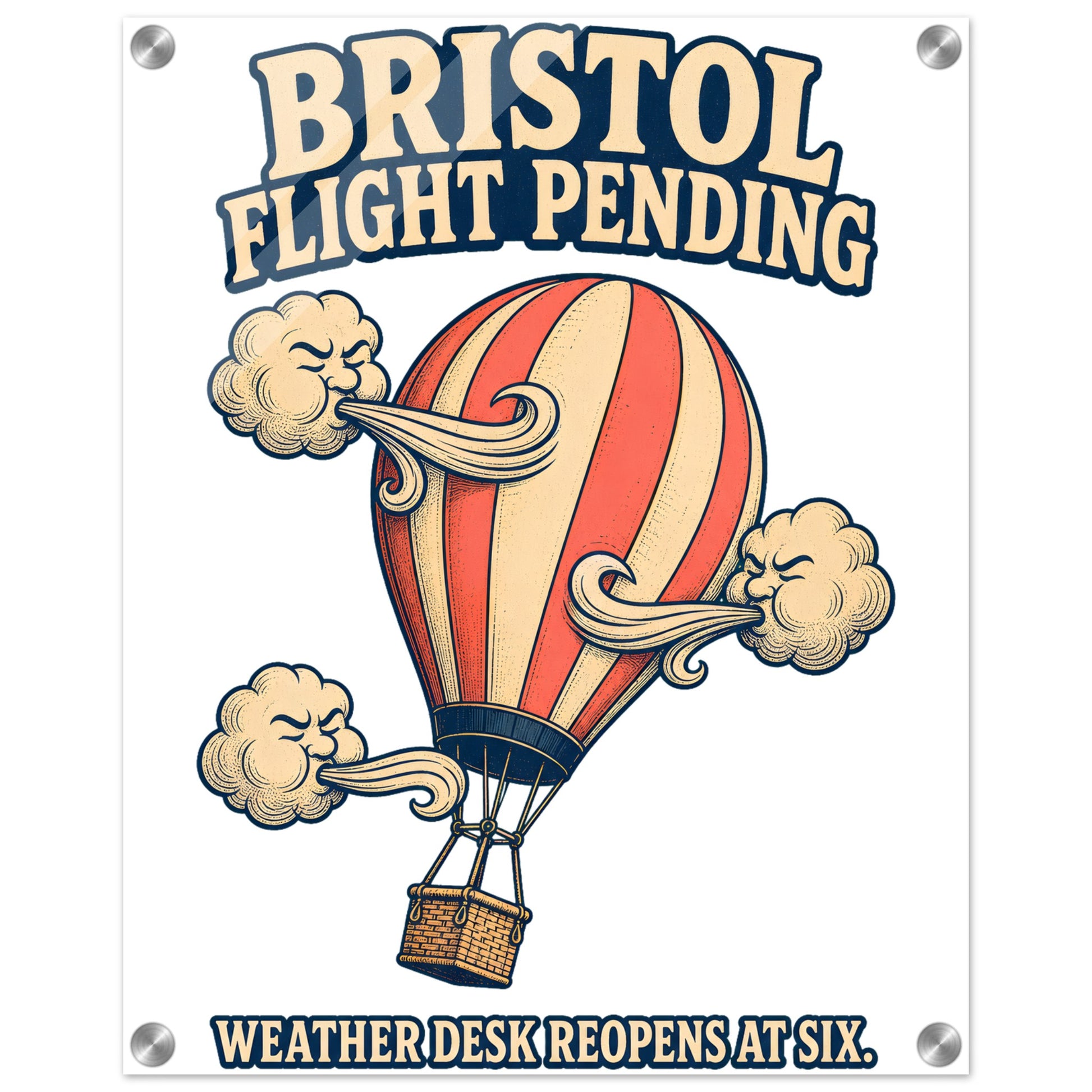 Bristol Flight Pending – Weather Desk Acrylic Print — product view 2