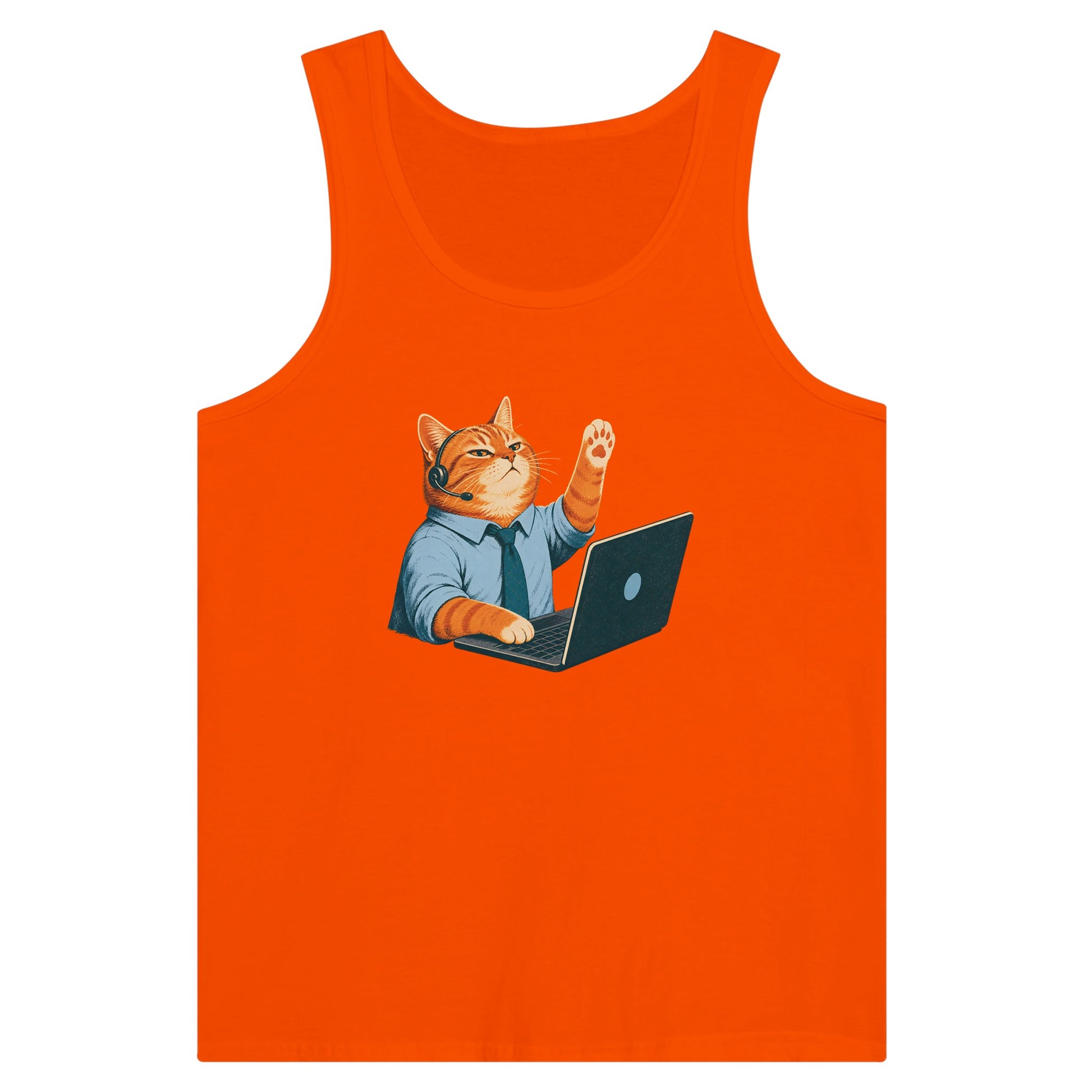 Cat Calls the Meeting Premium Unisex Tank Top — product view 7