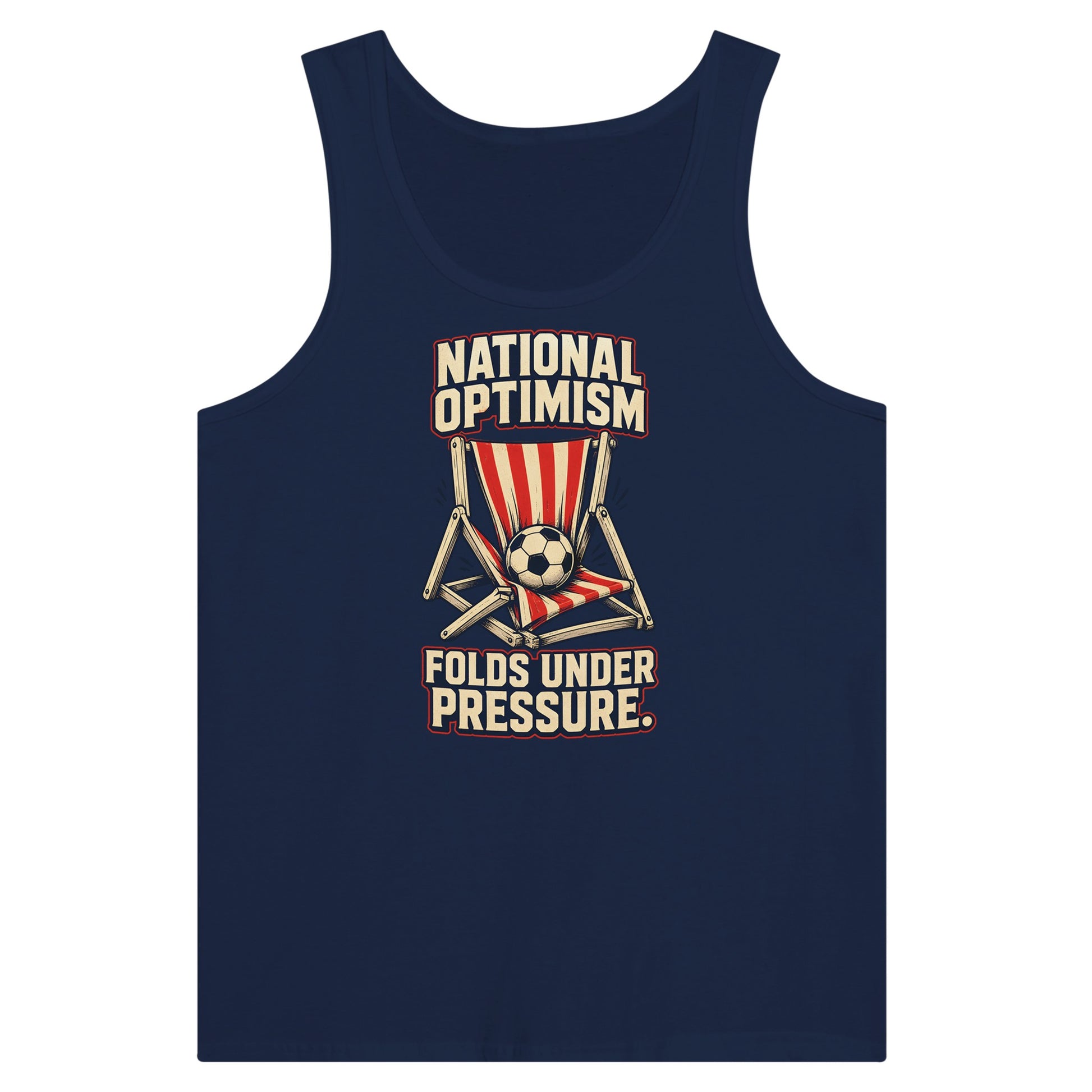 National Optimism Folds Under Pressure Football Premium Unisex Tank Top — product view 9