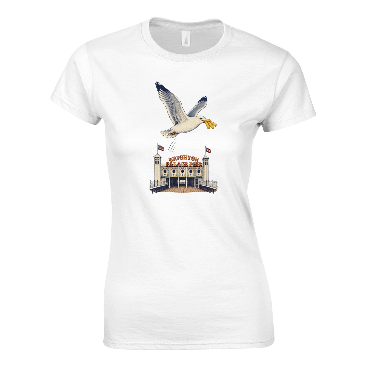 Brighton Palace Pier Chip Heist Women's T-shirt — product view 1