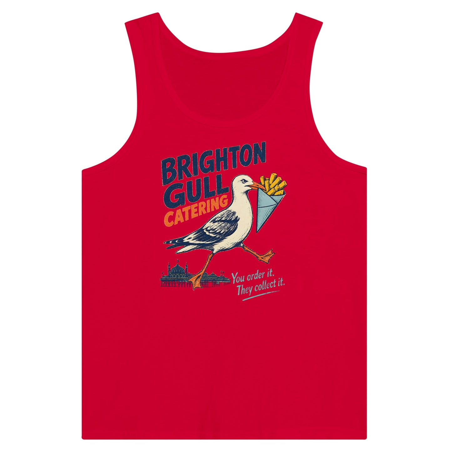 Brighton Gull Catering - You Order It, They Collect It Premium Unisex Tank Top — product view 12