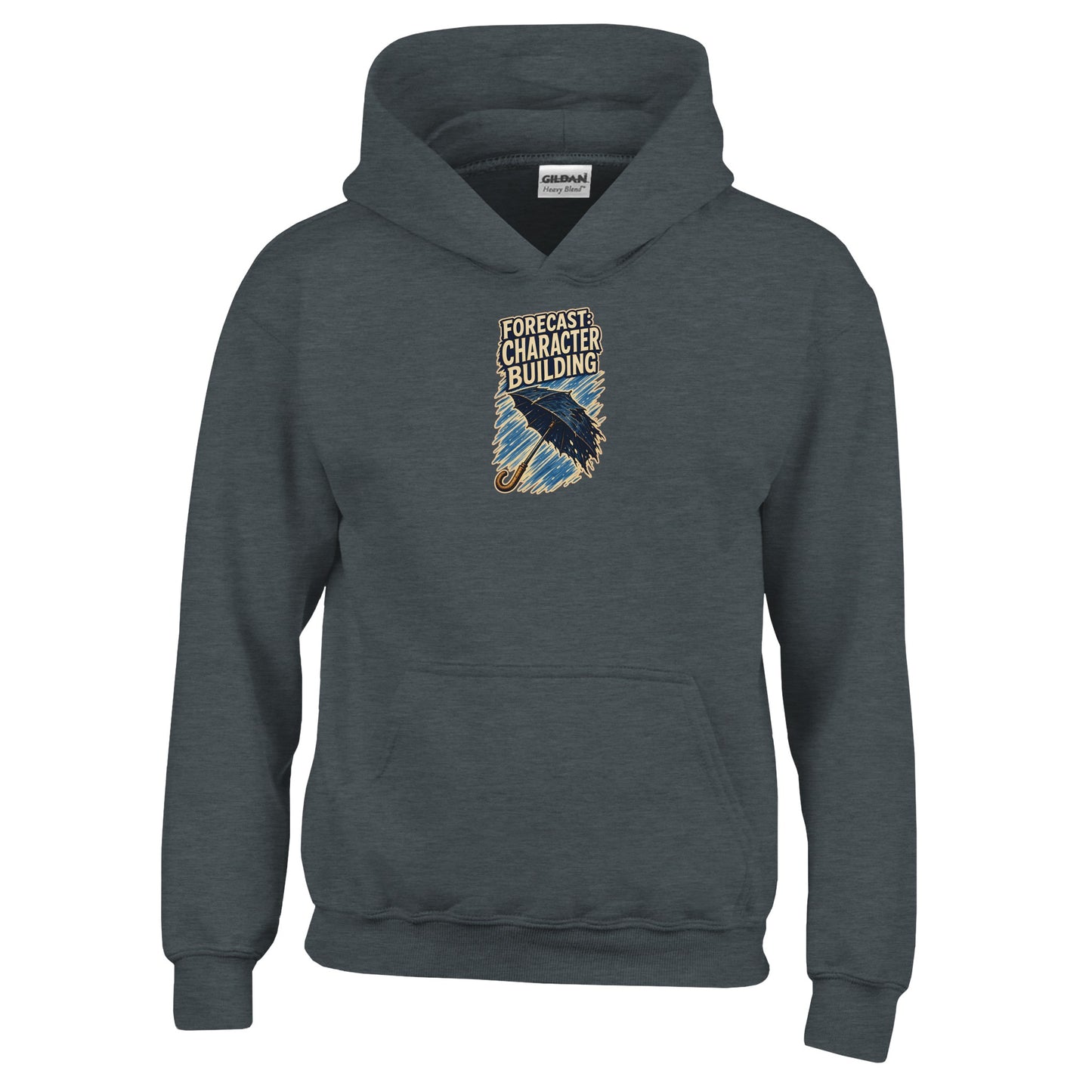 Forecast: Character Building – British Weather Kids' Hoodie — product view 9