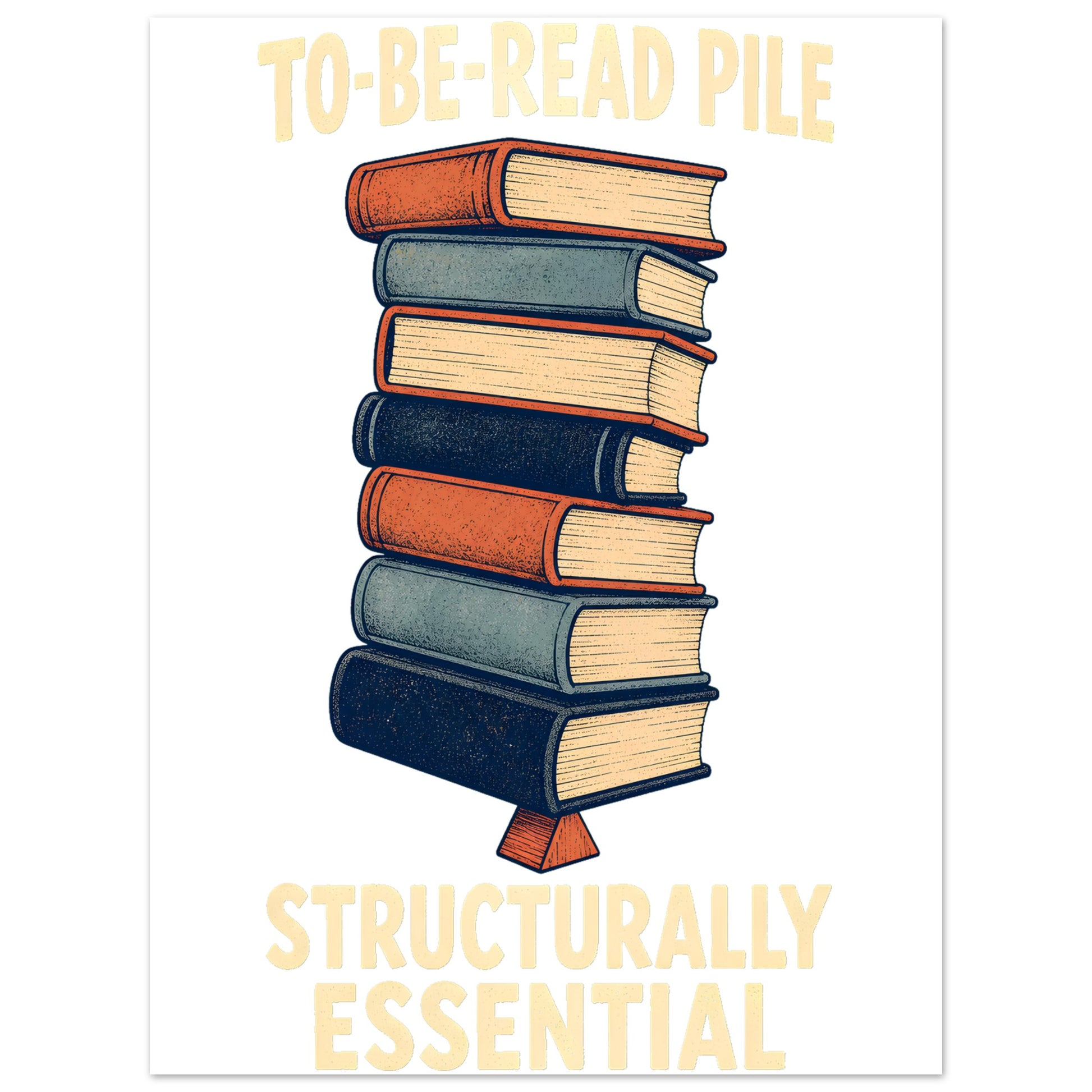 To-Be-Read Pile: Structurally Essential Book Graphic Aluminium Print — product view 1