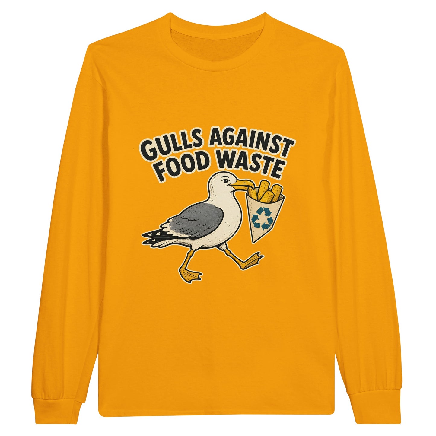 Gulls Against Food Waste Graphic Long-Sleeve T-shirt — product view 4