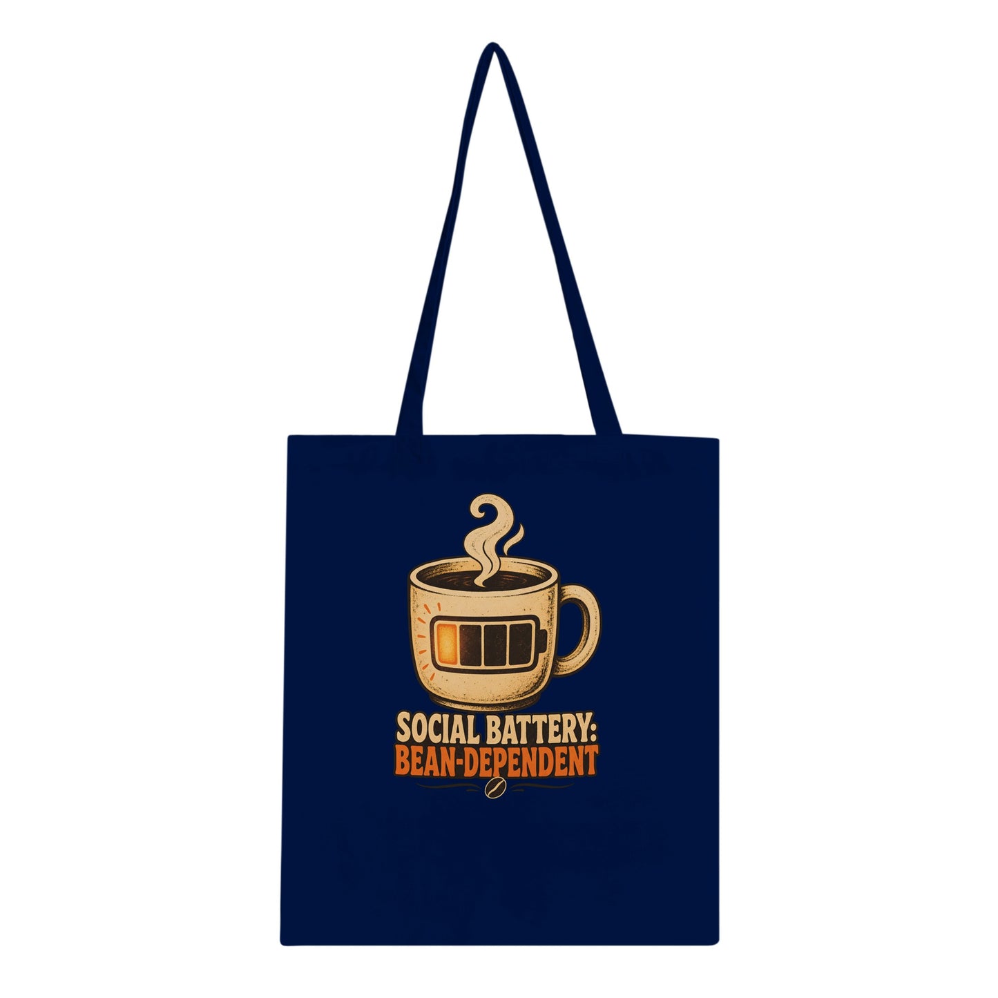 Social Battery: Bean-Dependent Graphic Tote Bag — product view 2