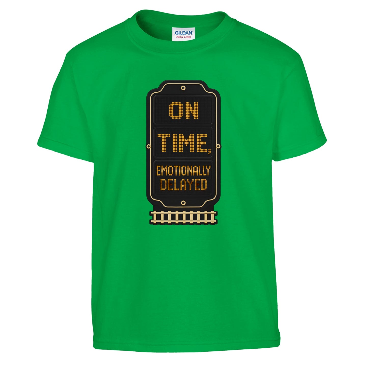 On Time, Emotionally Delayed Rail Graphic Kids' T-shirt — product view 8