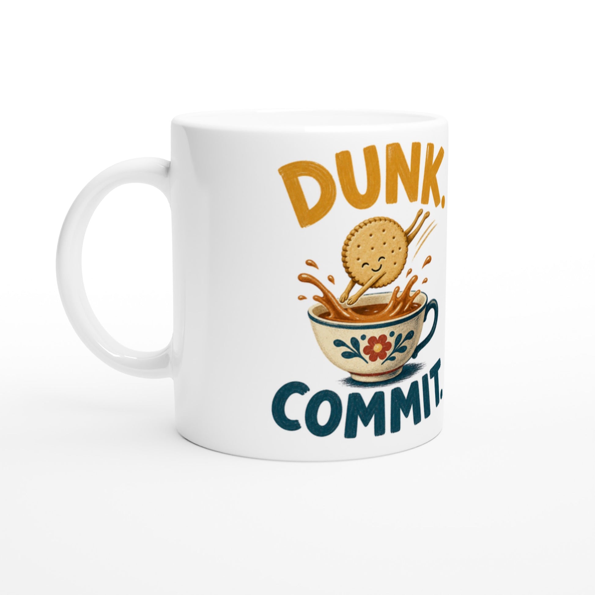Dunk. Commit. Tea Biscuit Graphic Mug — product view 1