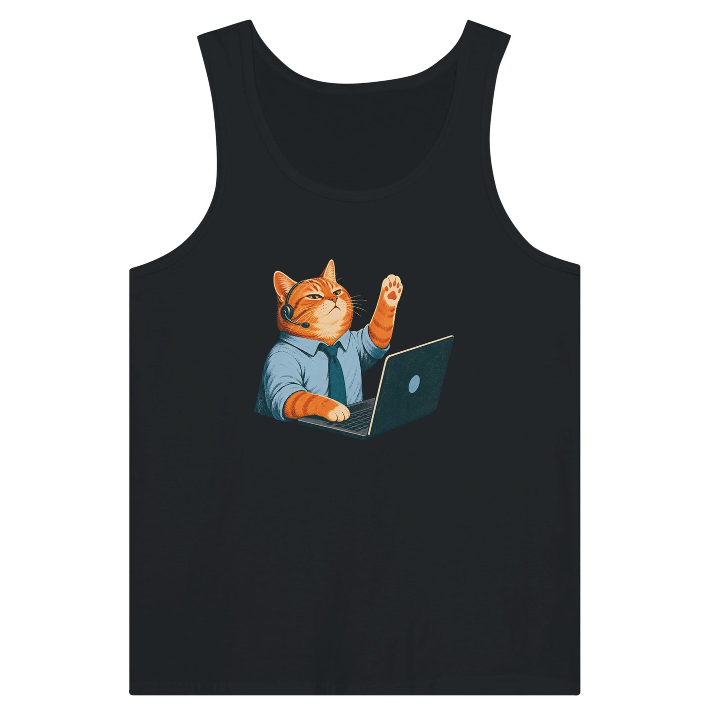 Cat Calls the Meeting Premium Unisex Tank Top — product view 8