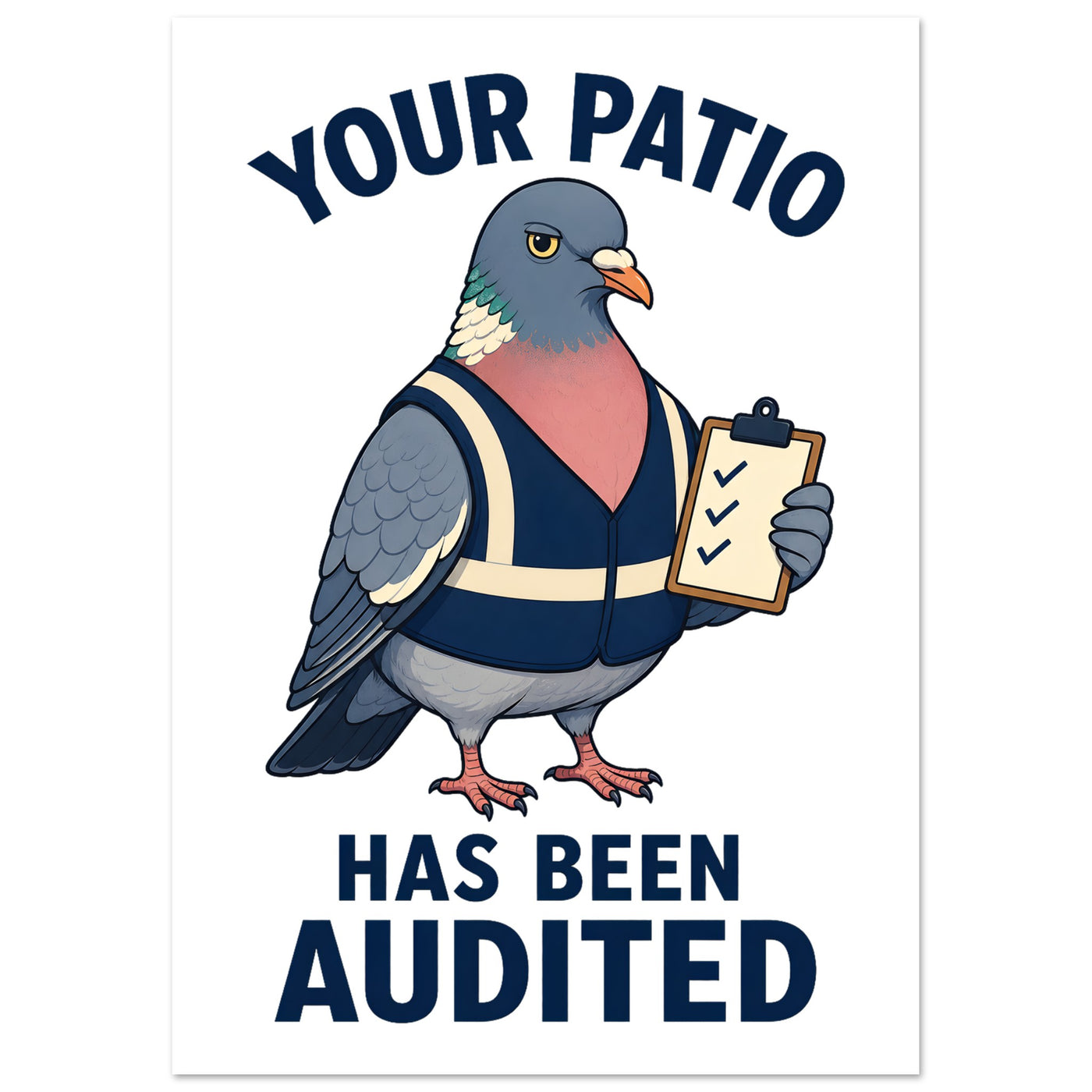 Your Patio Has Been Audited Pigeon Graphic Poster