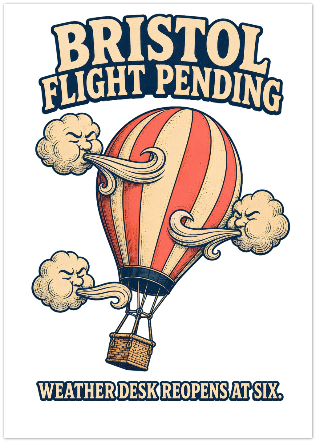 Bristol Flight Pending – Weather Desk Greeting Card Pack — product view 1