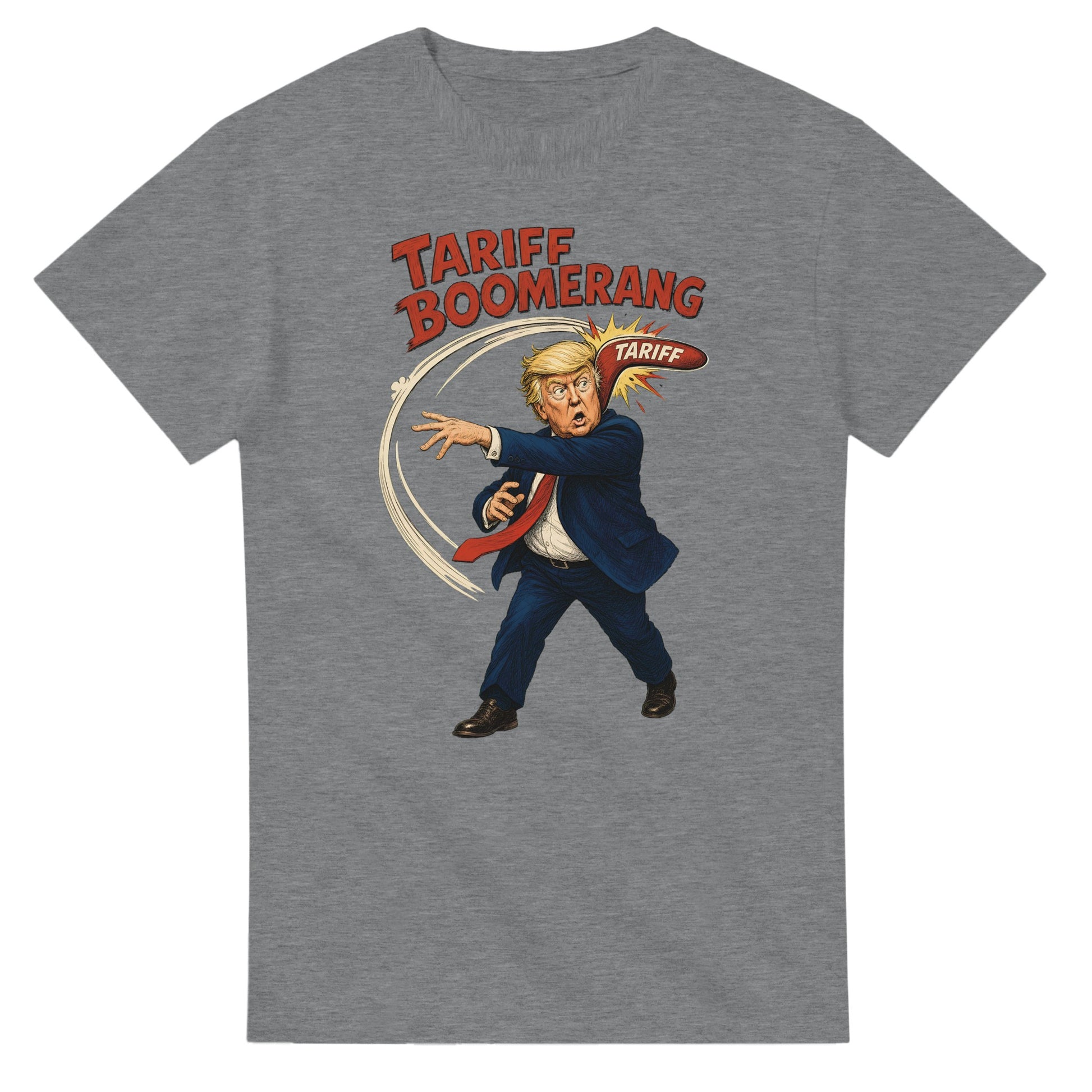 Tariff Boomerang – Trump Political Satire T-shirt — product view 12