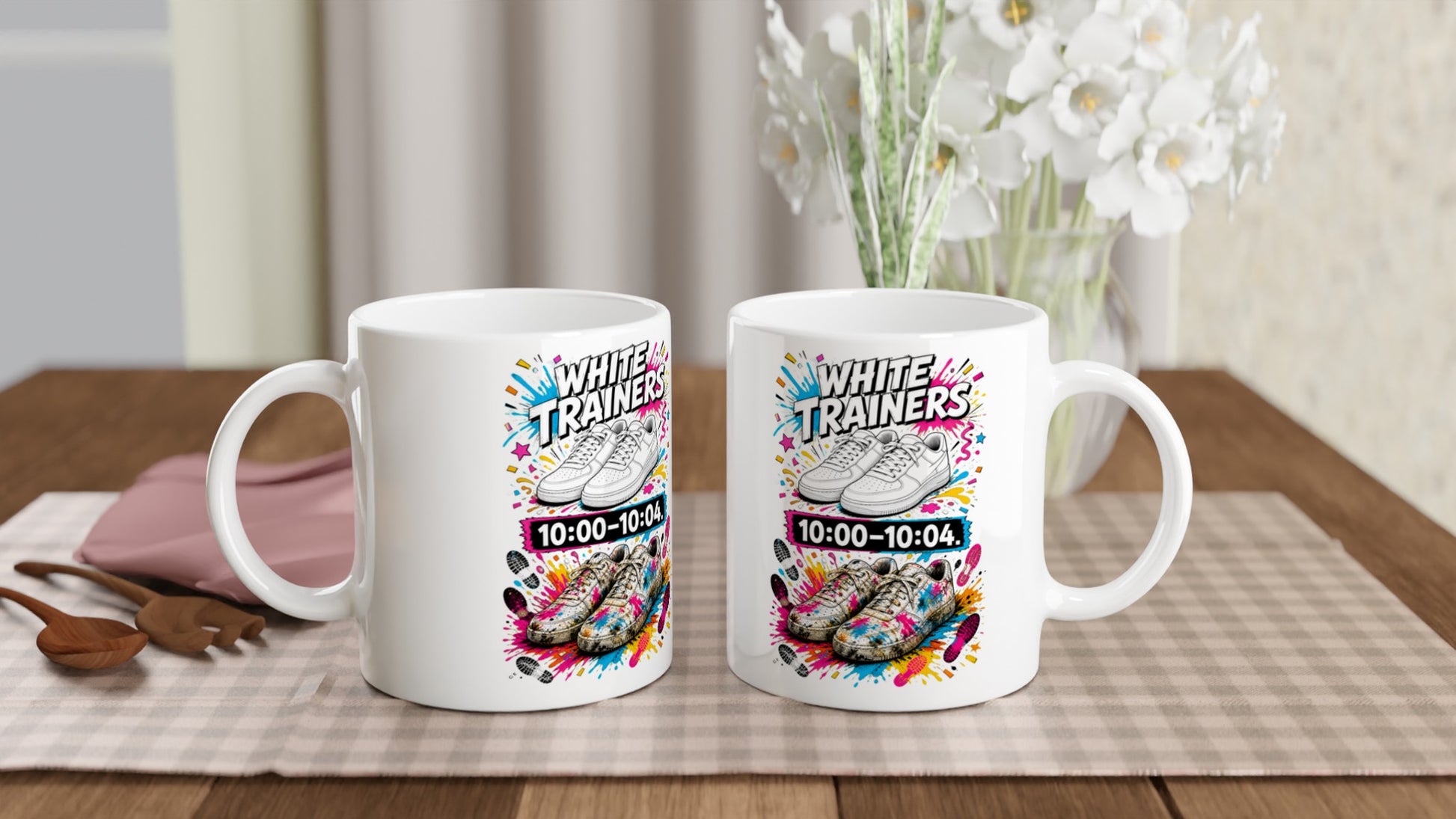 White Trainers: 10:00–10:04 Mug — product view 4