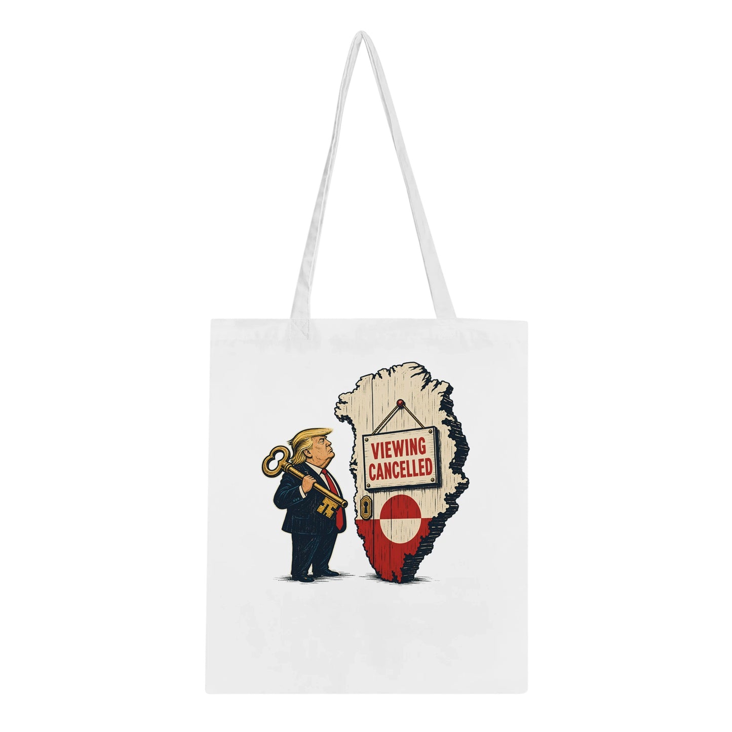 Viewing Cancelled — Greenland Political Satire Tote Bag — product view 5