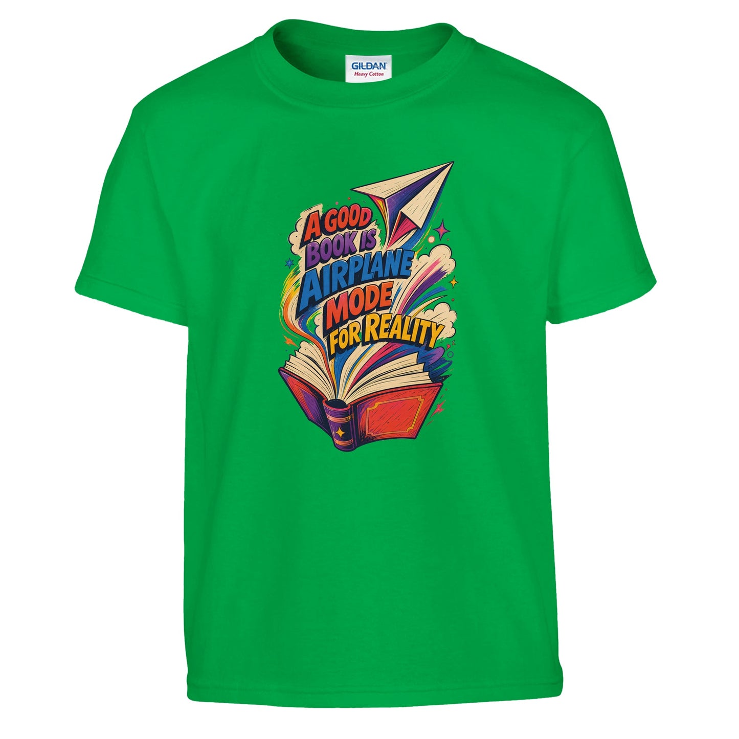 A Good Book Is Airplane Mode for Reality Kids' T-shirt — product view 8