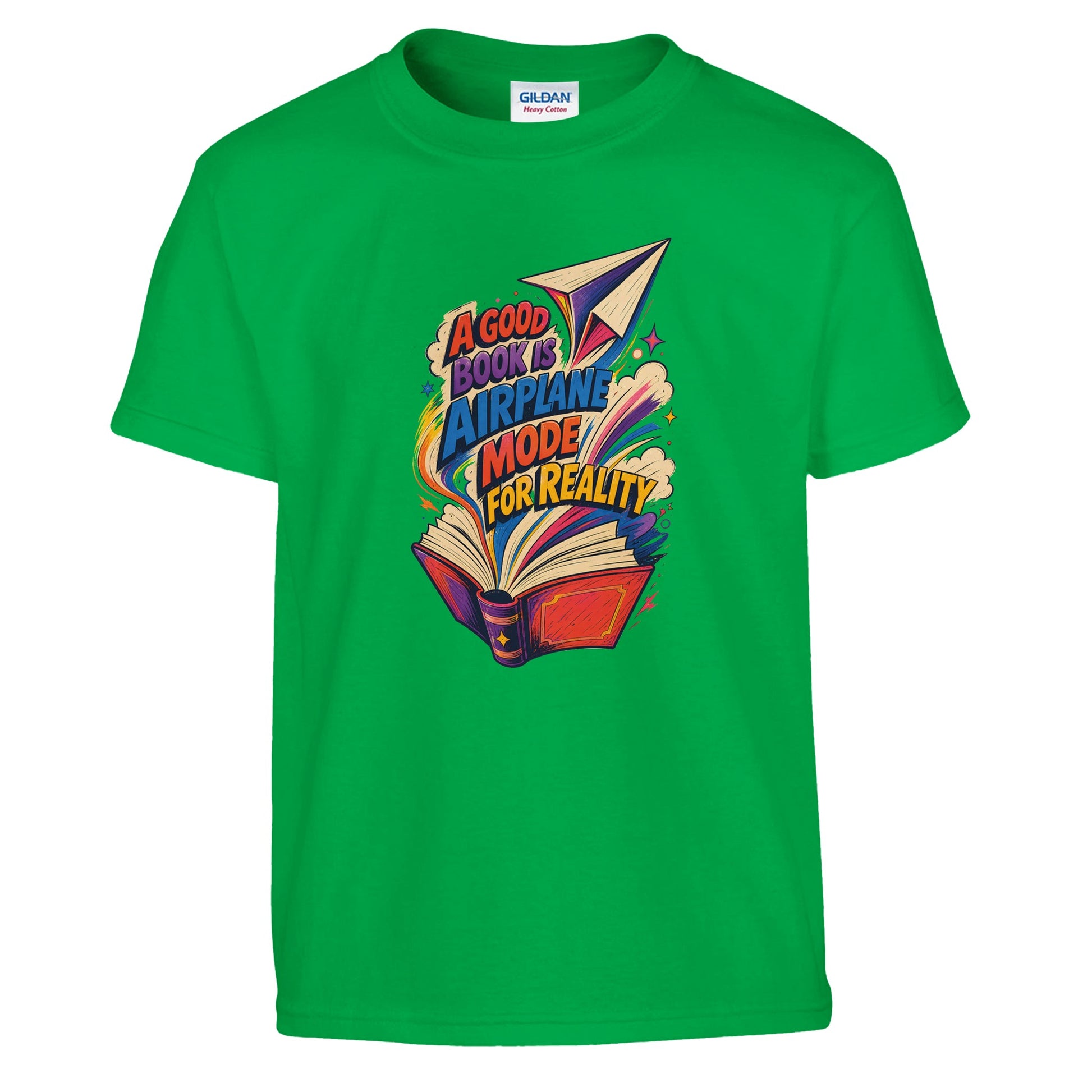 A Good Book Is Airplane Mode for Reality Kids' T-shirt — product view 8