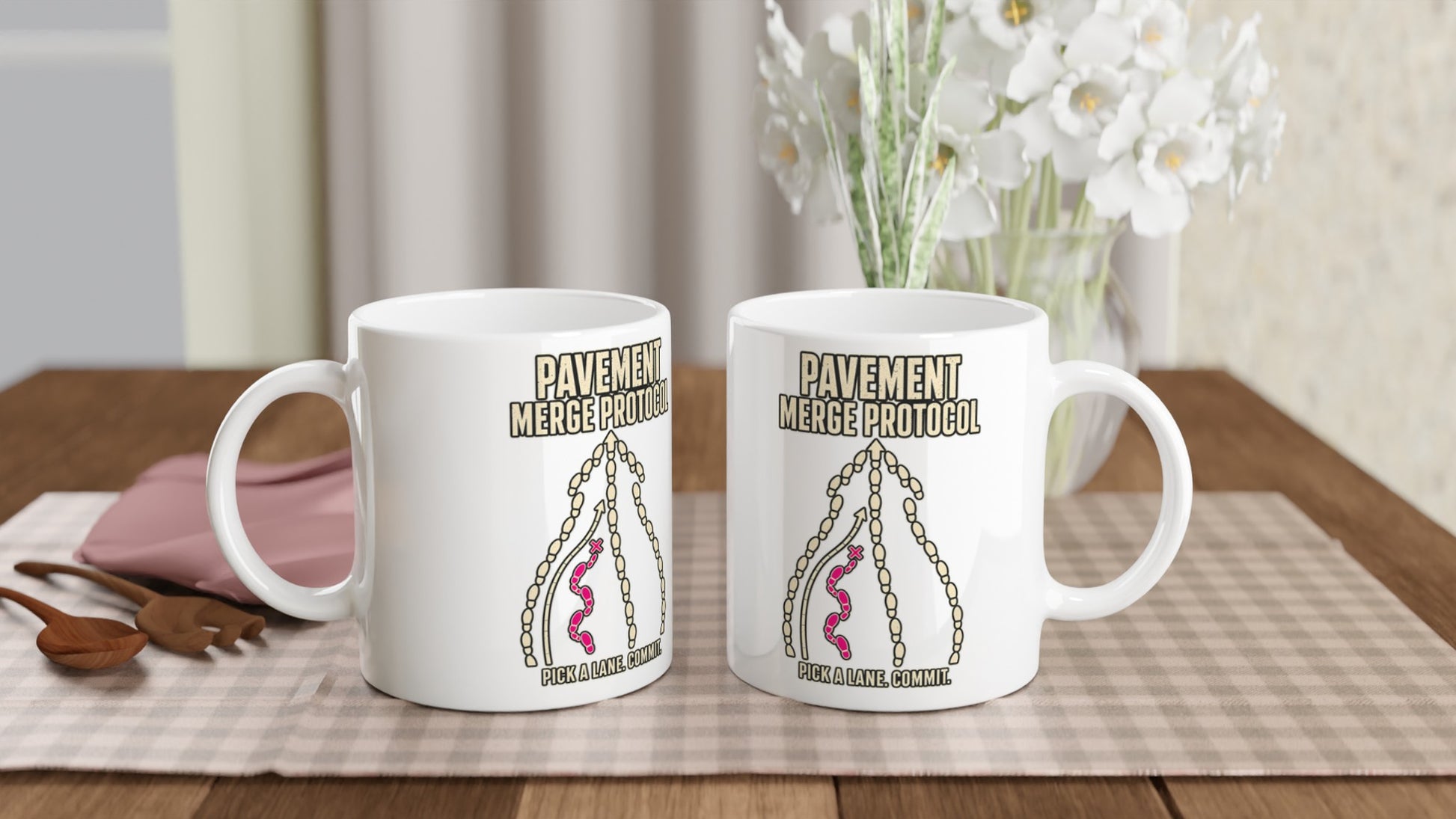 Pavement Merge Protocol — Pick a Lane Mug — product view 4
