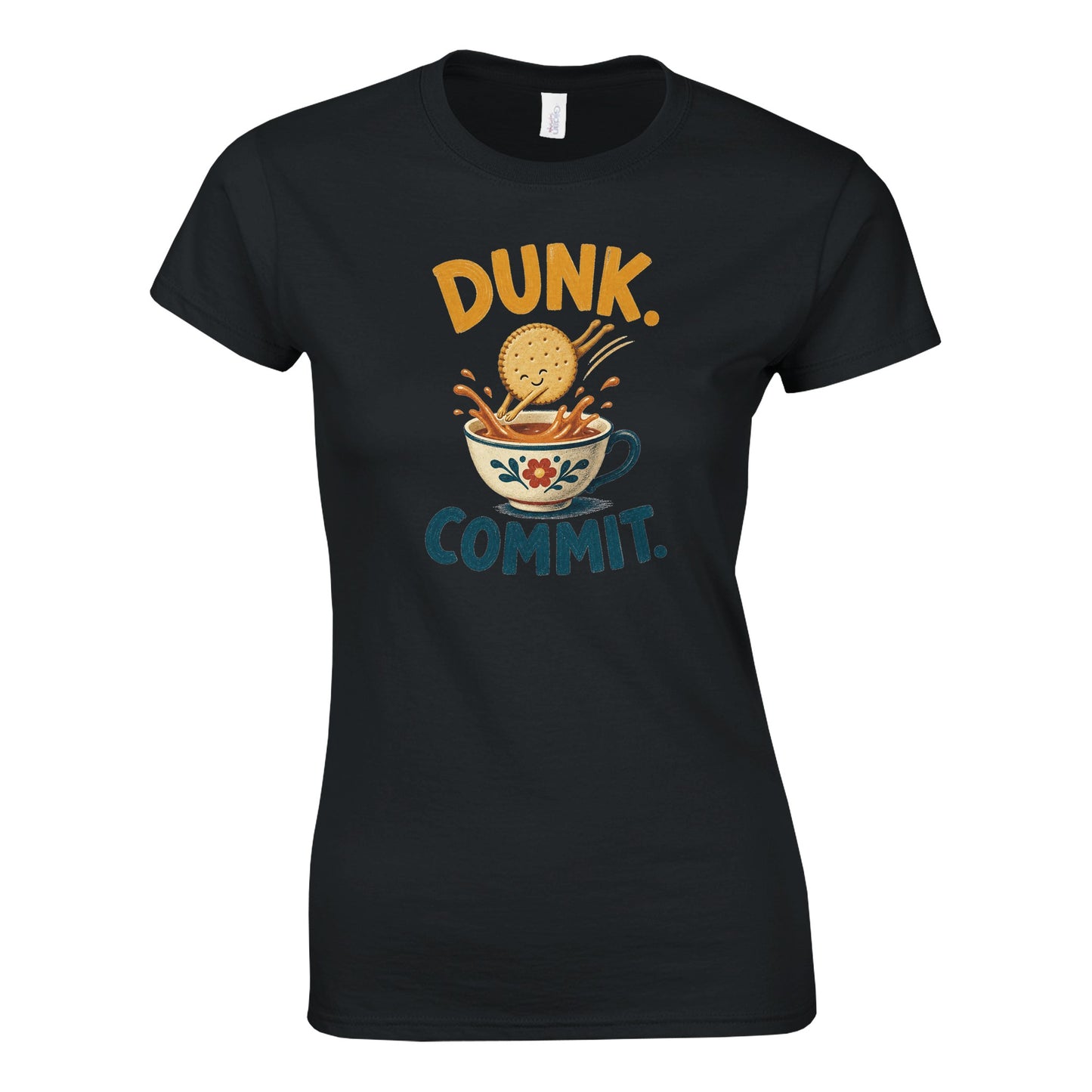 Dunk. Commit. Tea Biscuit Graphic Women's T-shirt — product view 6
