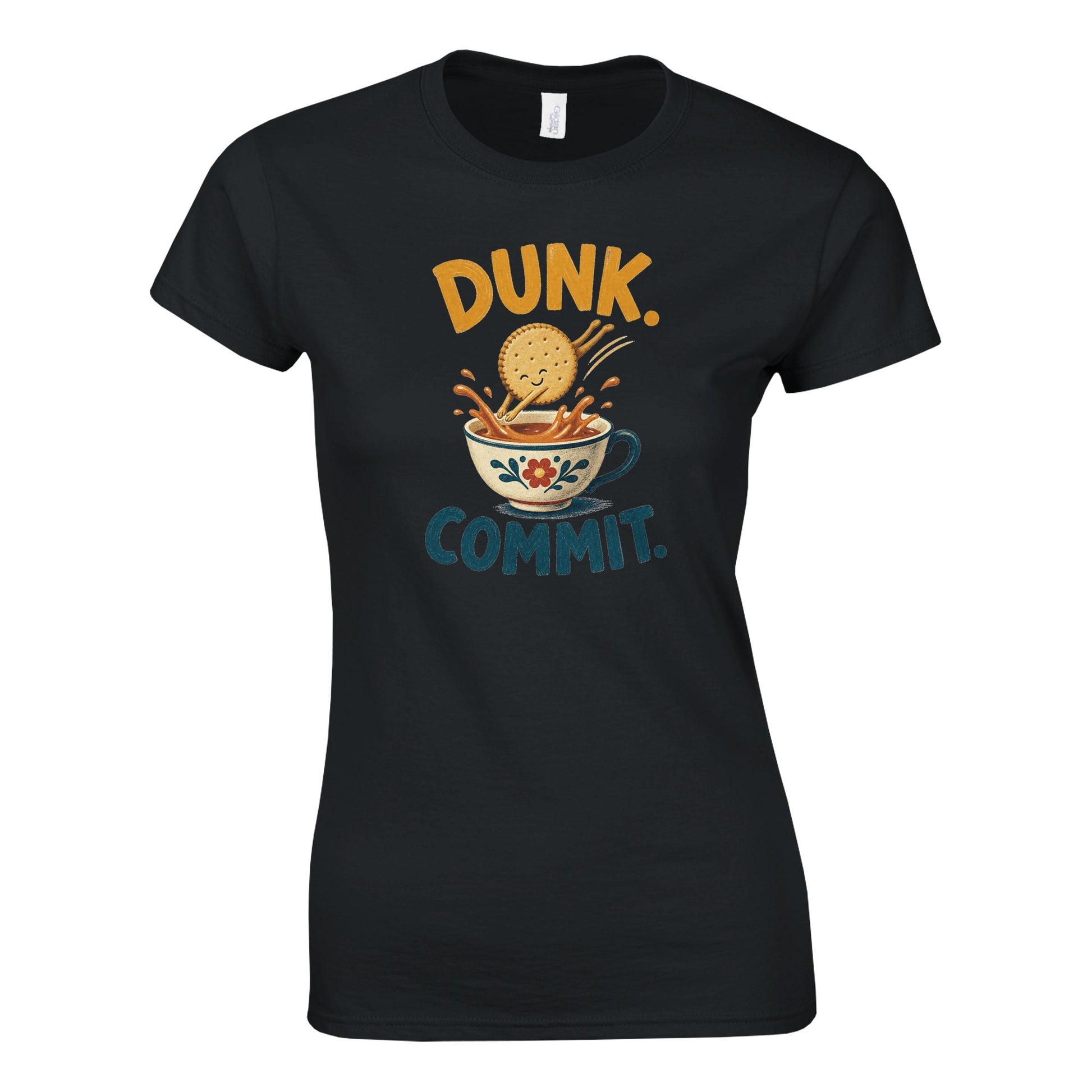 Dunk. Commit. Tea Biscuit Graphic Women's T-shirt — product view 6