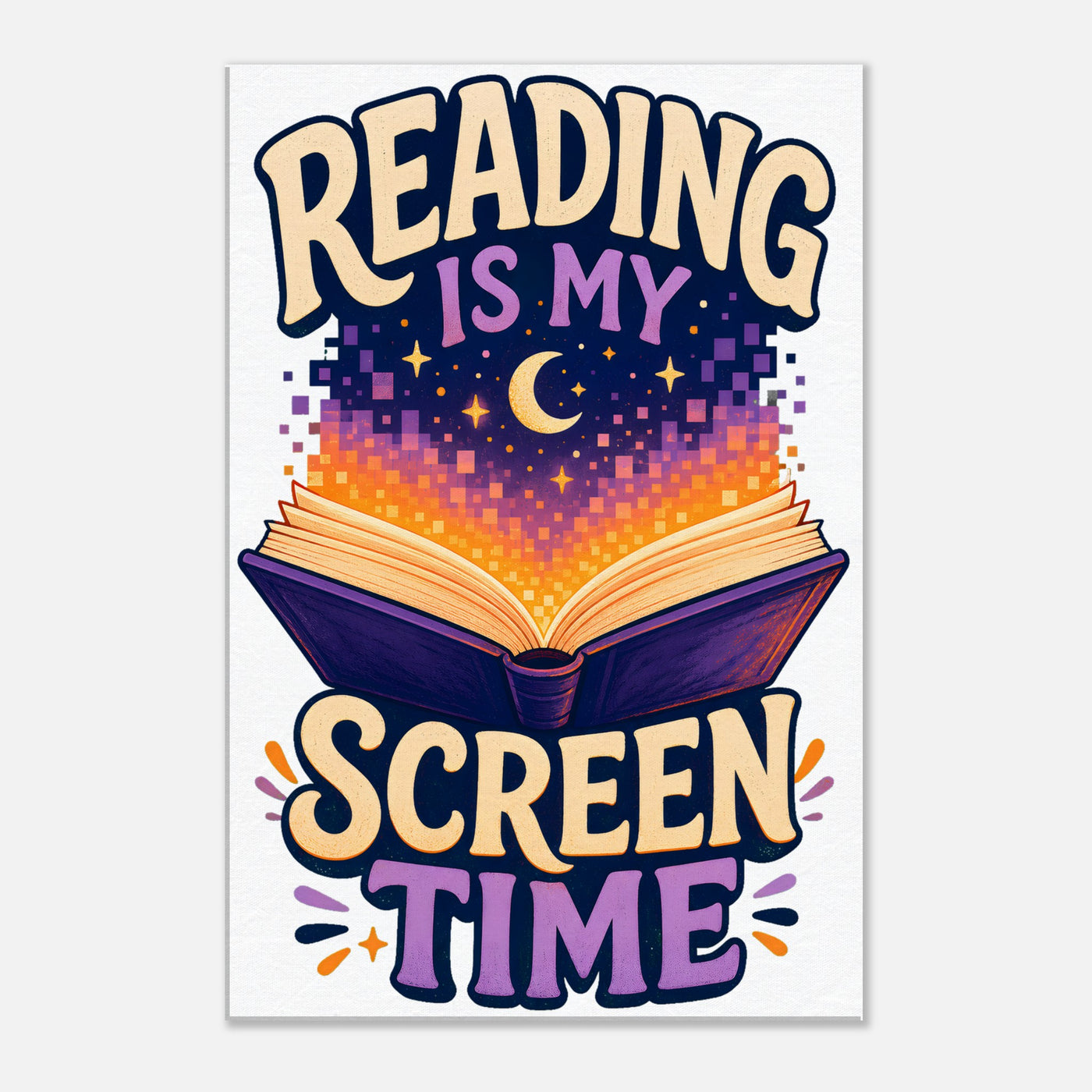 Reading Is My Screen Time Book Graphic Canvas