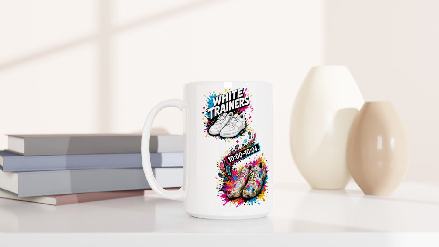 White Trainers: 10:00–10:04 Large Mug — product view 6