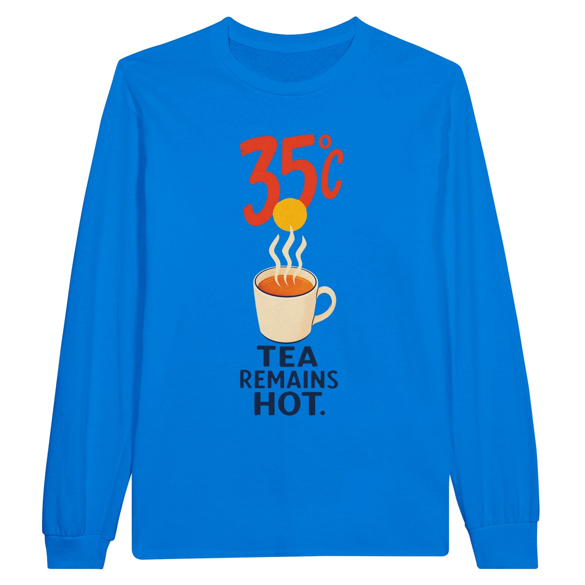 35°C — Tea Remains Hot Long-Sleeve T-shirt — product view 3