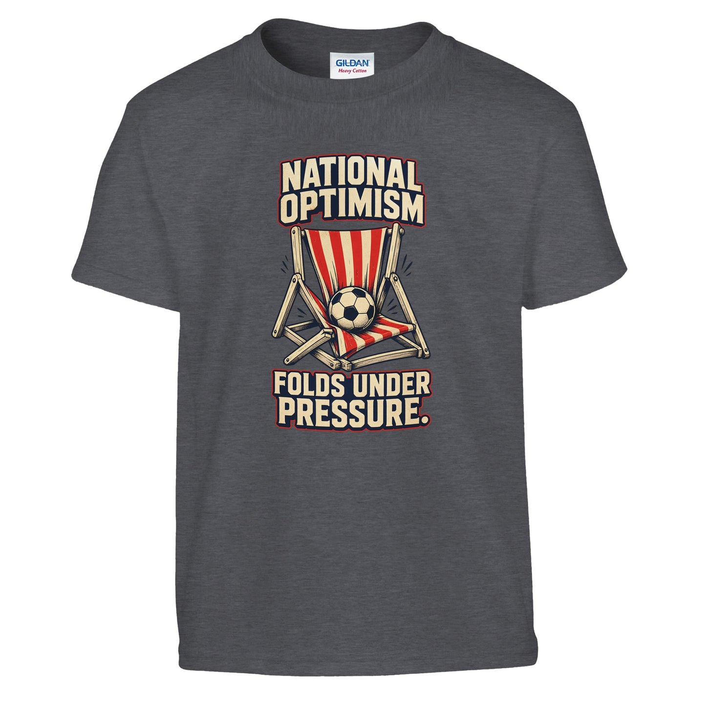 National Optimism Folds Under Pressure Football Kids' T-shirt — product view 12