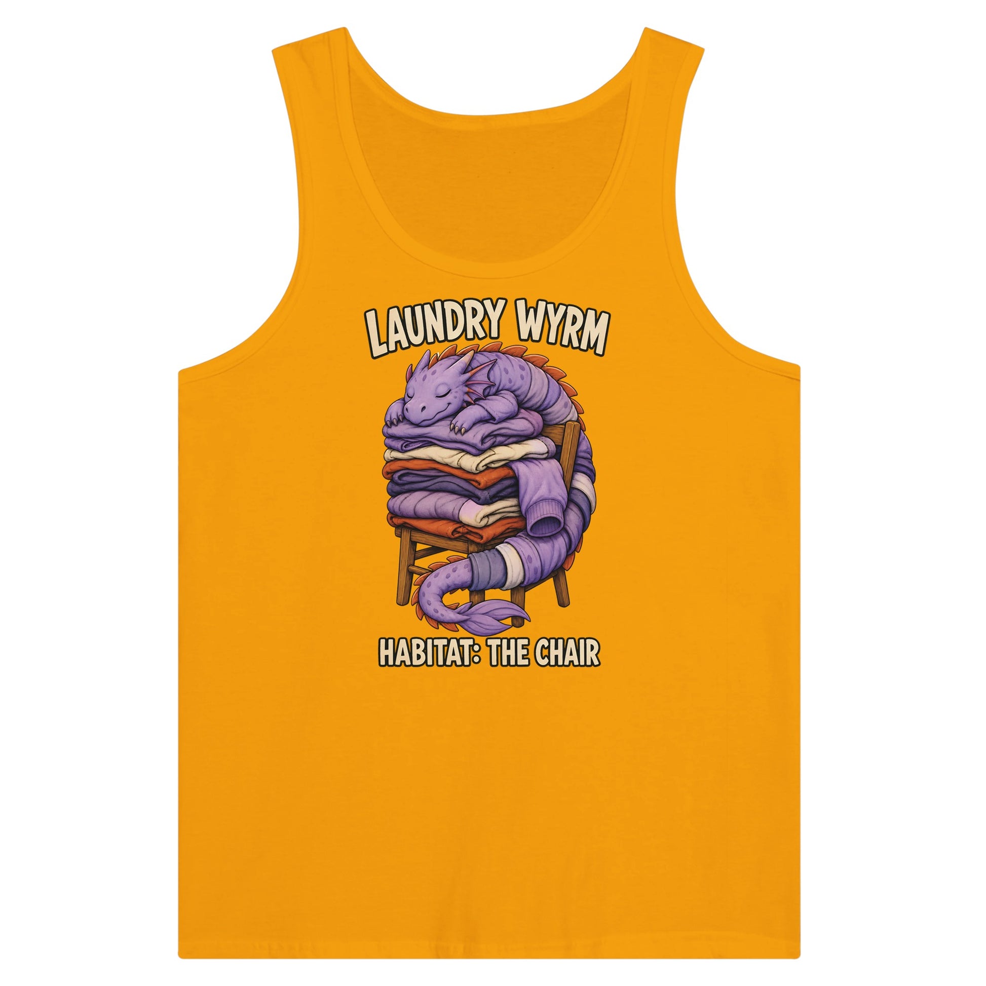 Laundry Wyrm – Habitat: The Chair Premium Unisex Tank Top — product view 11