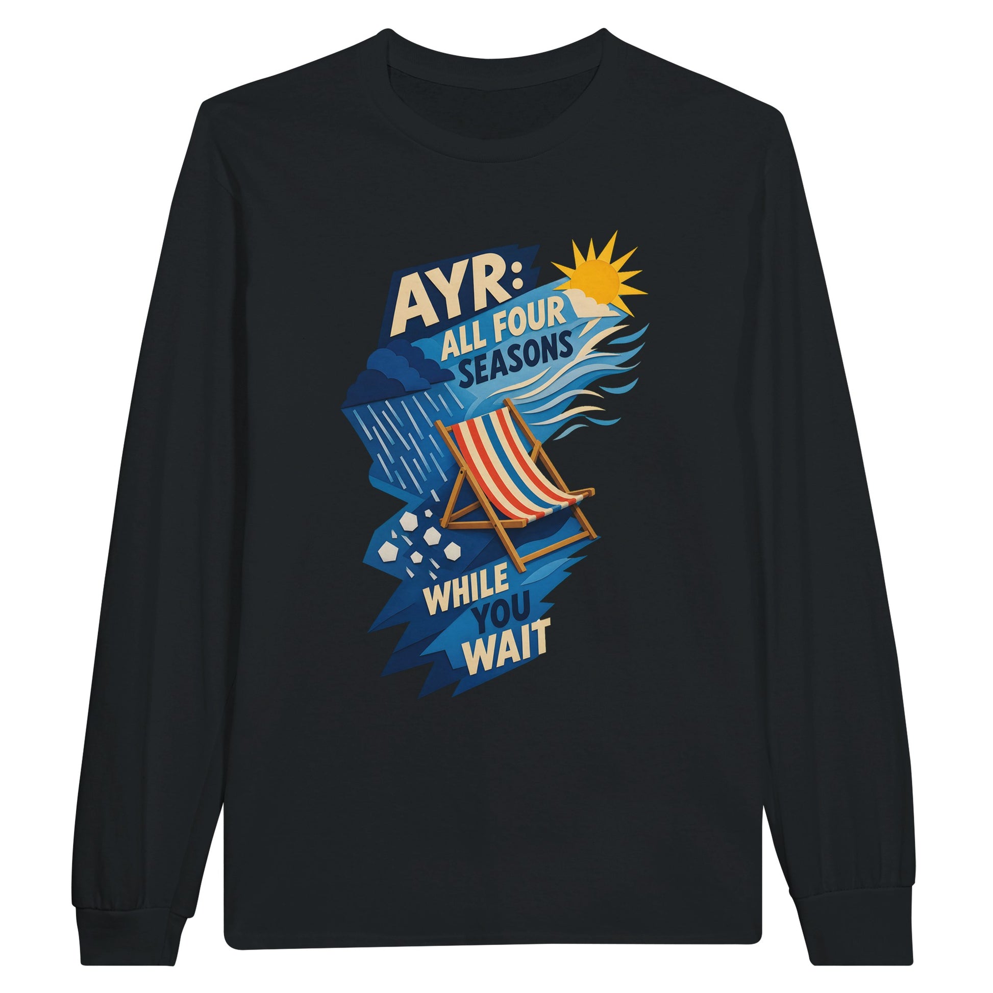 Ayr: All Four Seasons While You Wait Long-Sleeve T-shirt — product view 7