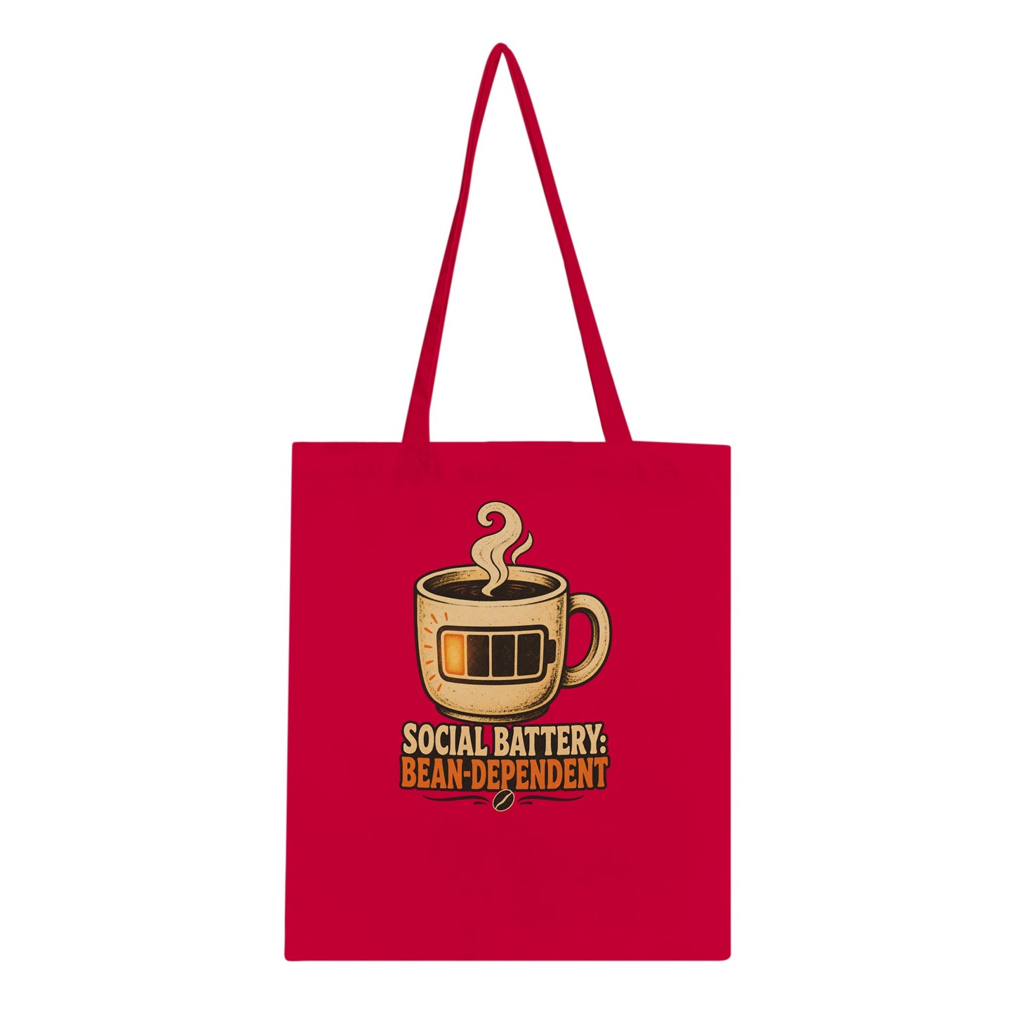 Social Battery: Bean-Dependent Graphic Tote Bag — product view 4