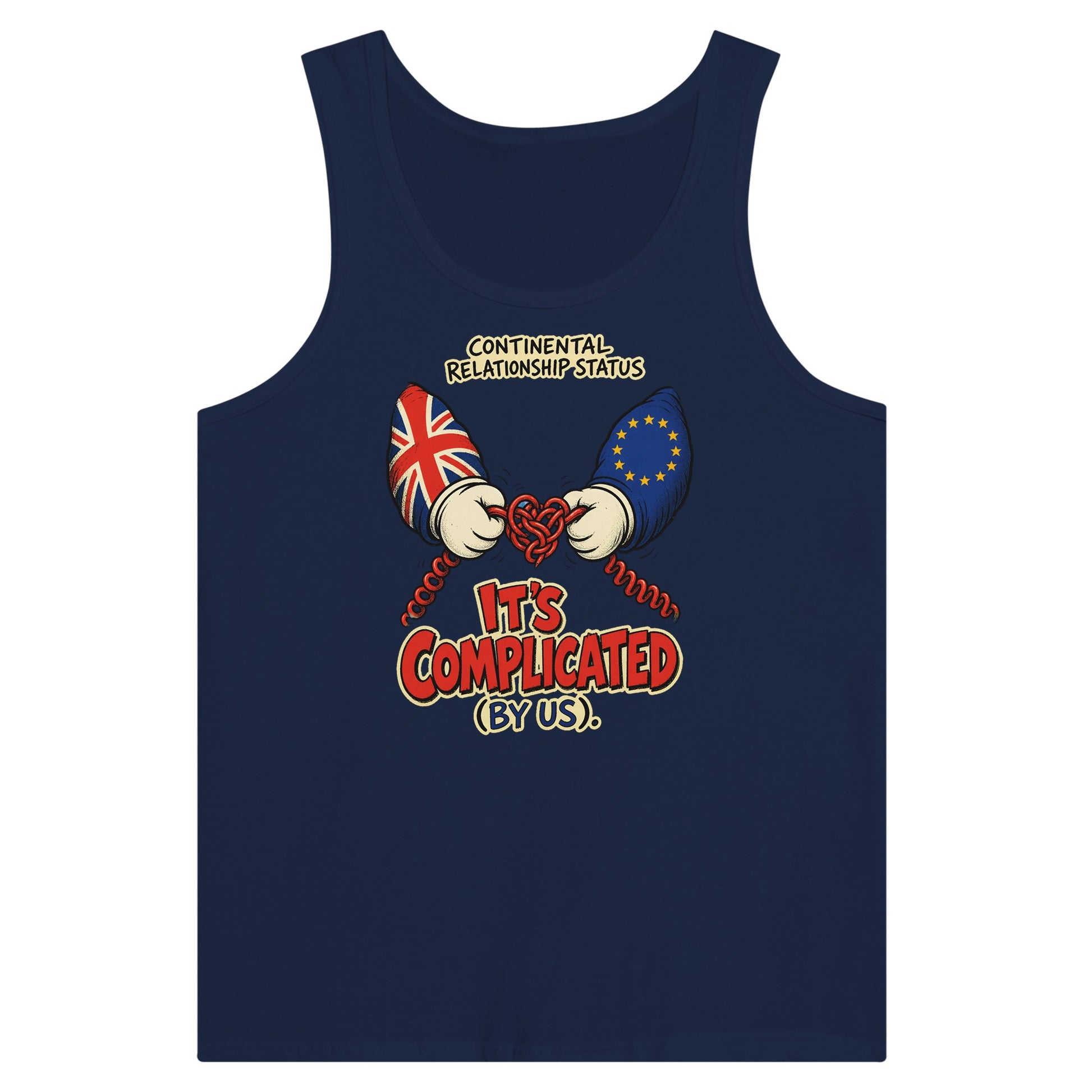 It's Complicated (By Us) UK–EU 1990s Cartoon Premium Unisex Tank Top — product view 9