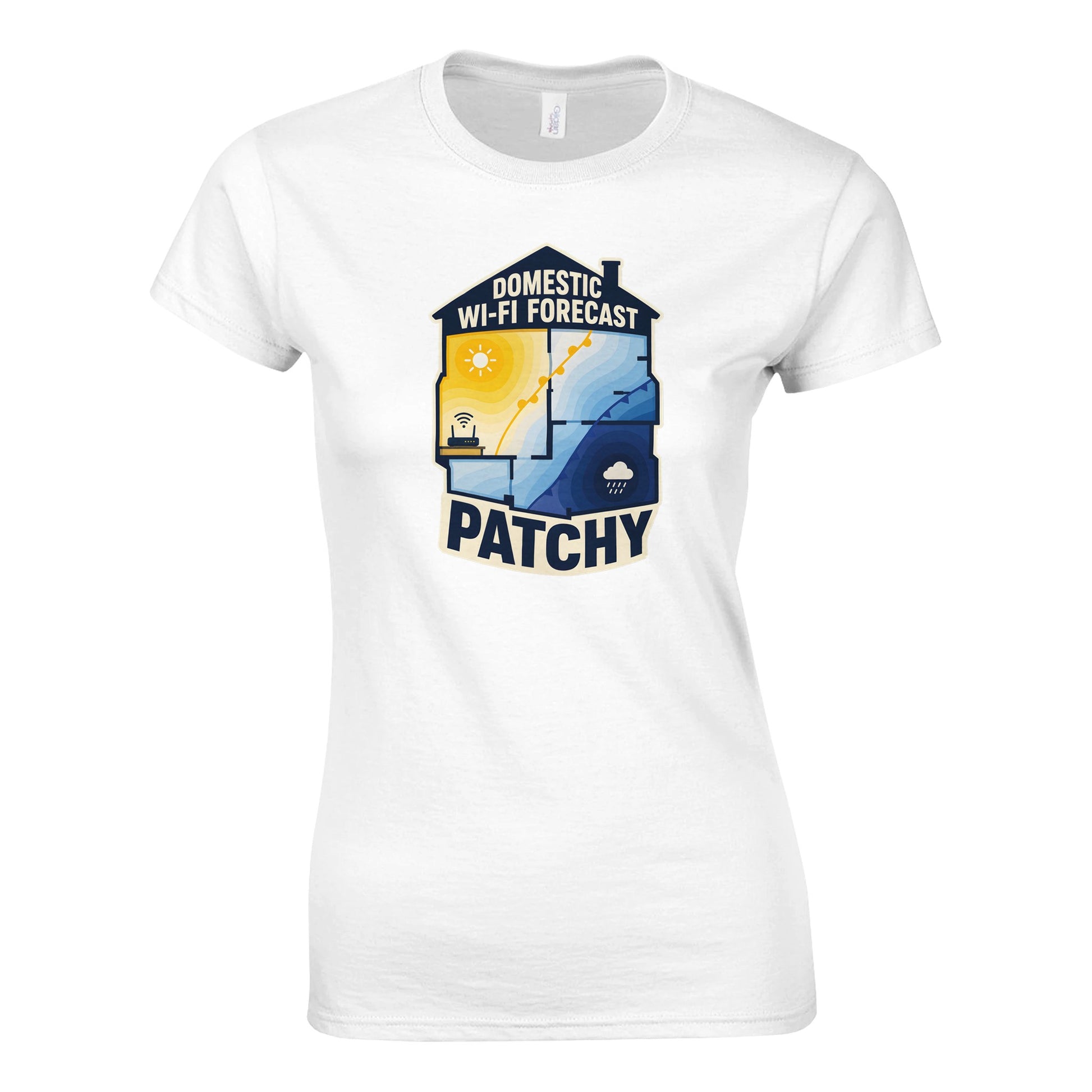 Domestic Wi-Fi Forecast Patchy Women's T-shirt — product view 1