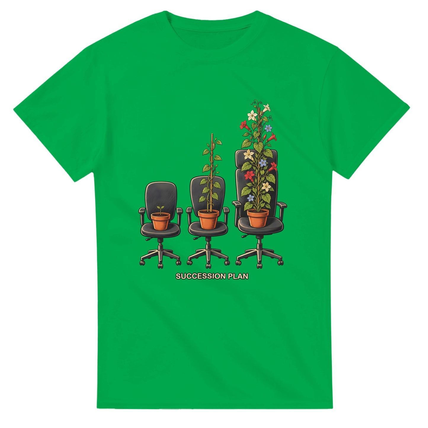 Succession Plan Office Chair Garden Graphic T-shirt — product view 11