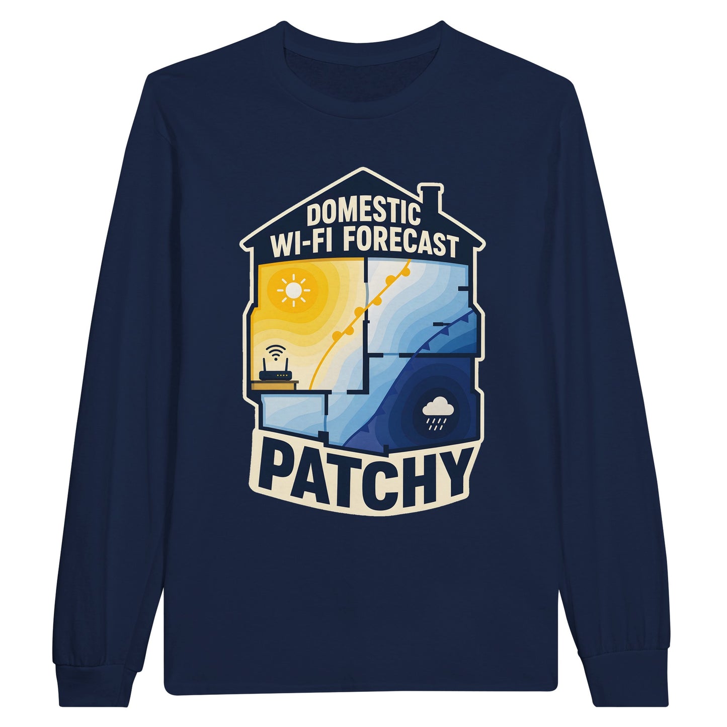 Domestic Wi-Fi Forecast Patchy Long-Sleeve T-shirt — product view 11
