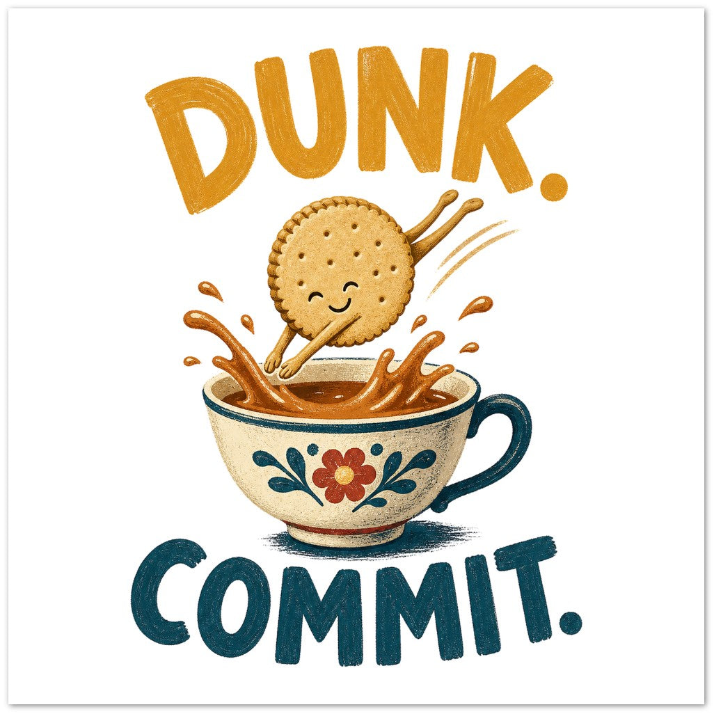 Dunk. Commit. Tea Biscuit Graphic Greeting Card Pack — product view 3