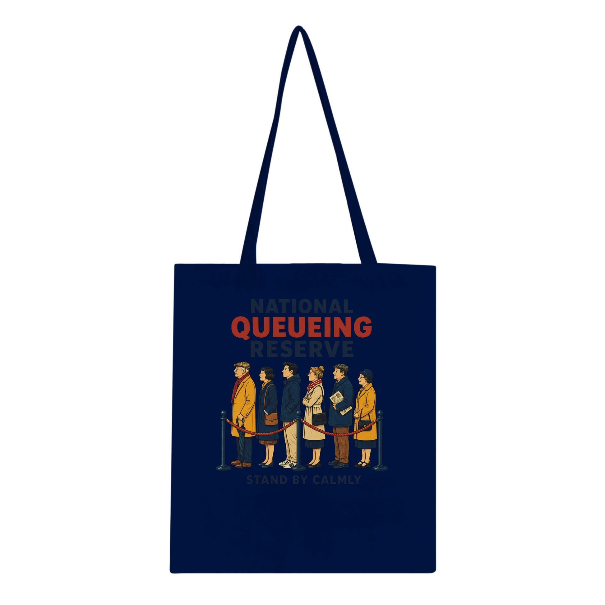 National Queueing Reserve – British Queue Graphic Tote Bag — product view 3