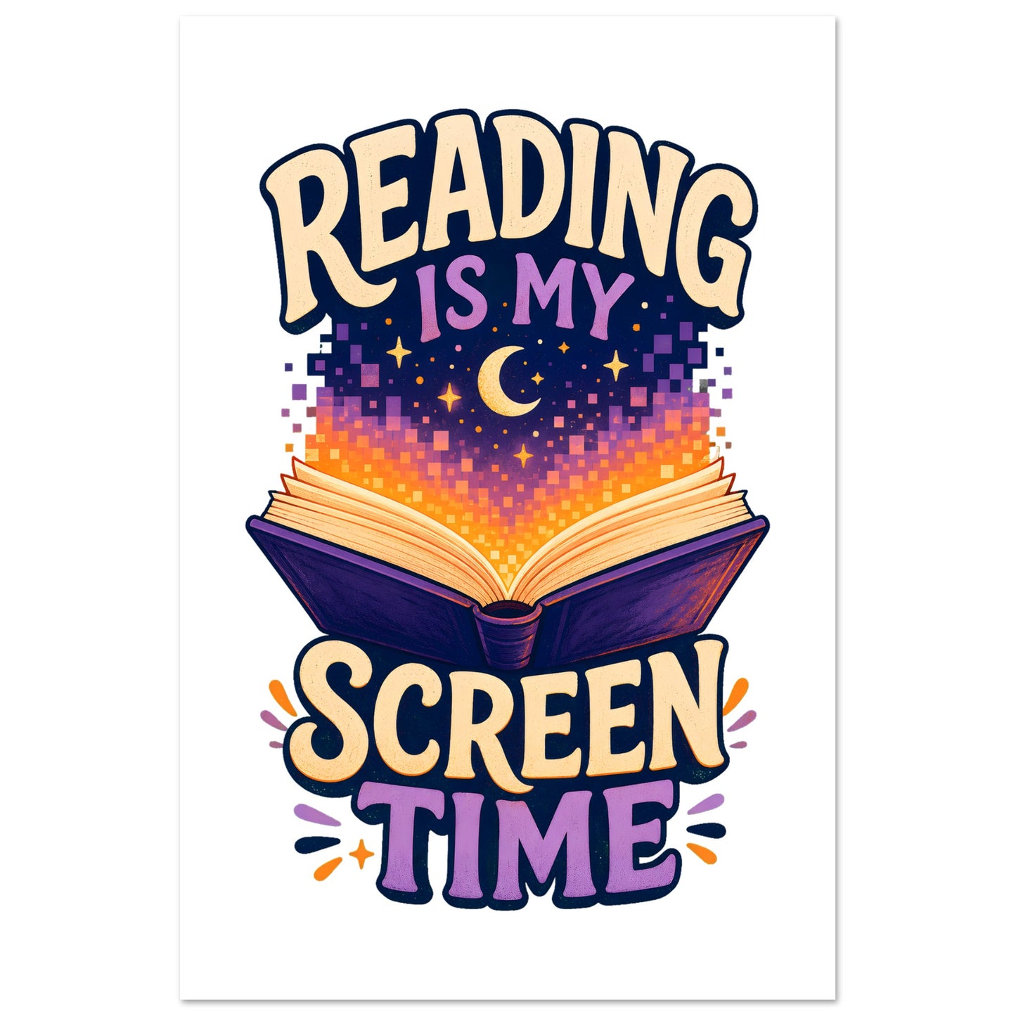 Reading Is My Screen Time Book Graphic Poster — product view 6