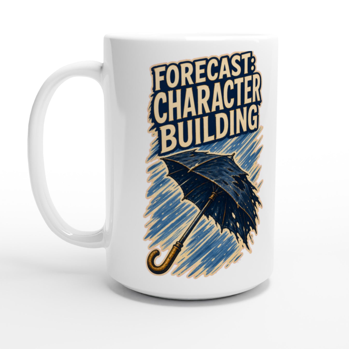 Forecast: Character Building – British Weather Large Mug — product view 1